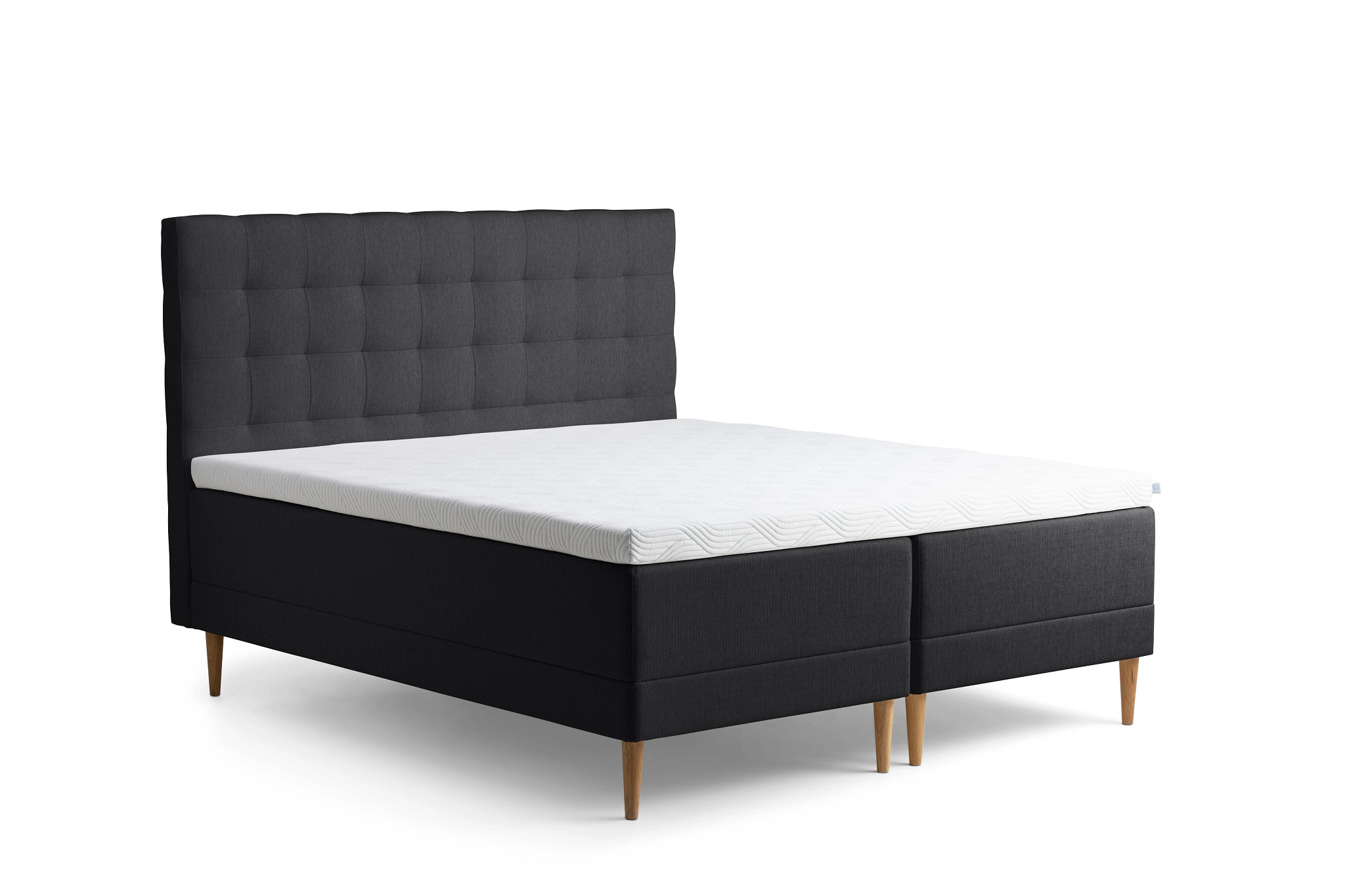 Promise Ramsäng Dark Grey 180x200 Pro Plus SmartCool 8cm Medium Rundat Ekben 19cm