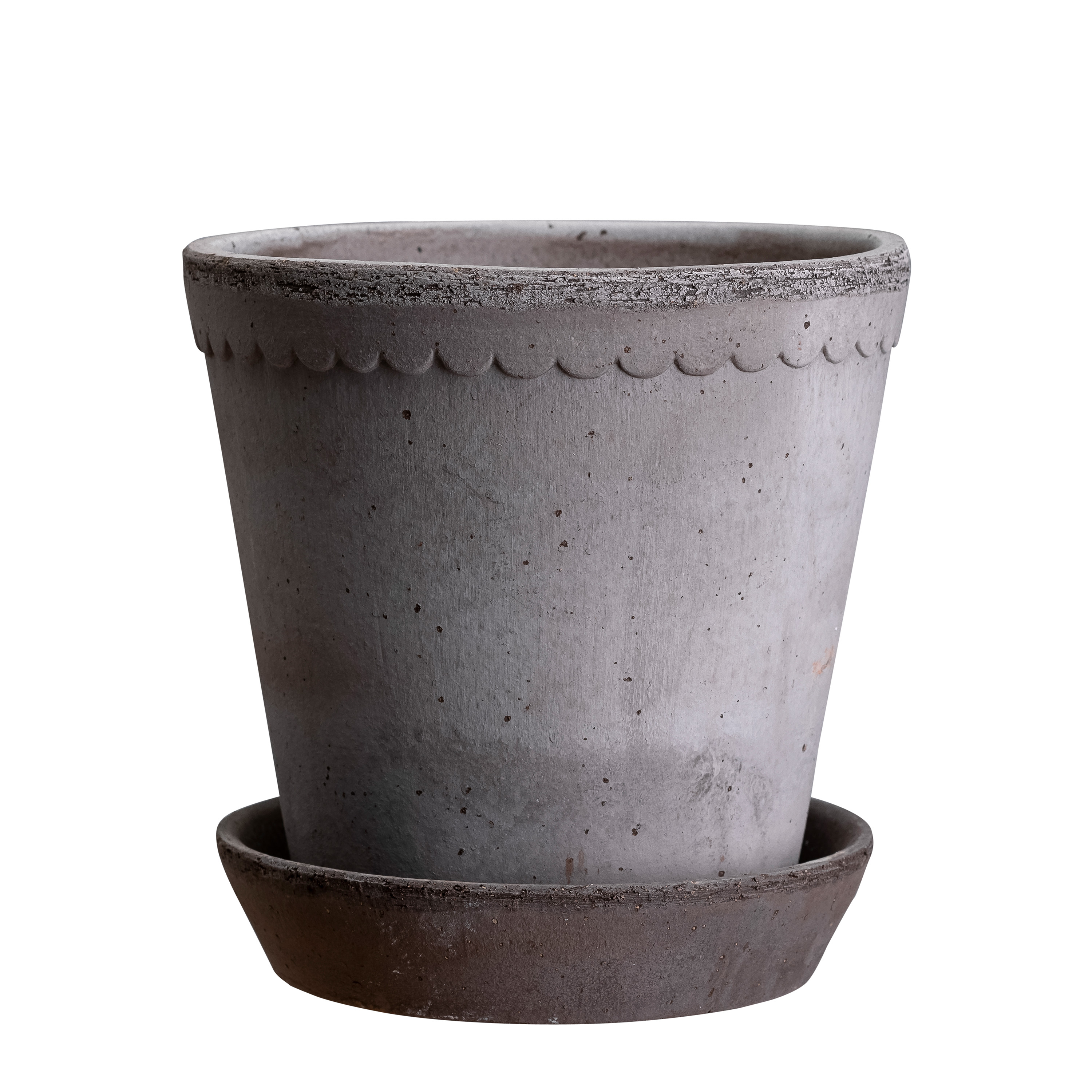Helena Kruka med fat Raw Grey Terracotta Ø30