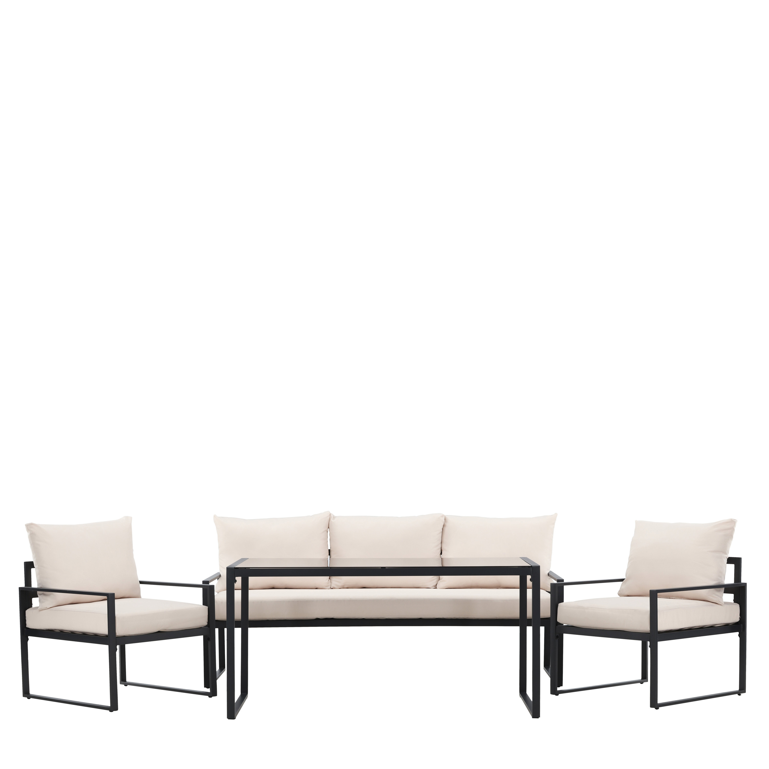 Catania Loungeset Black/Beige