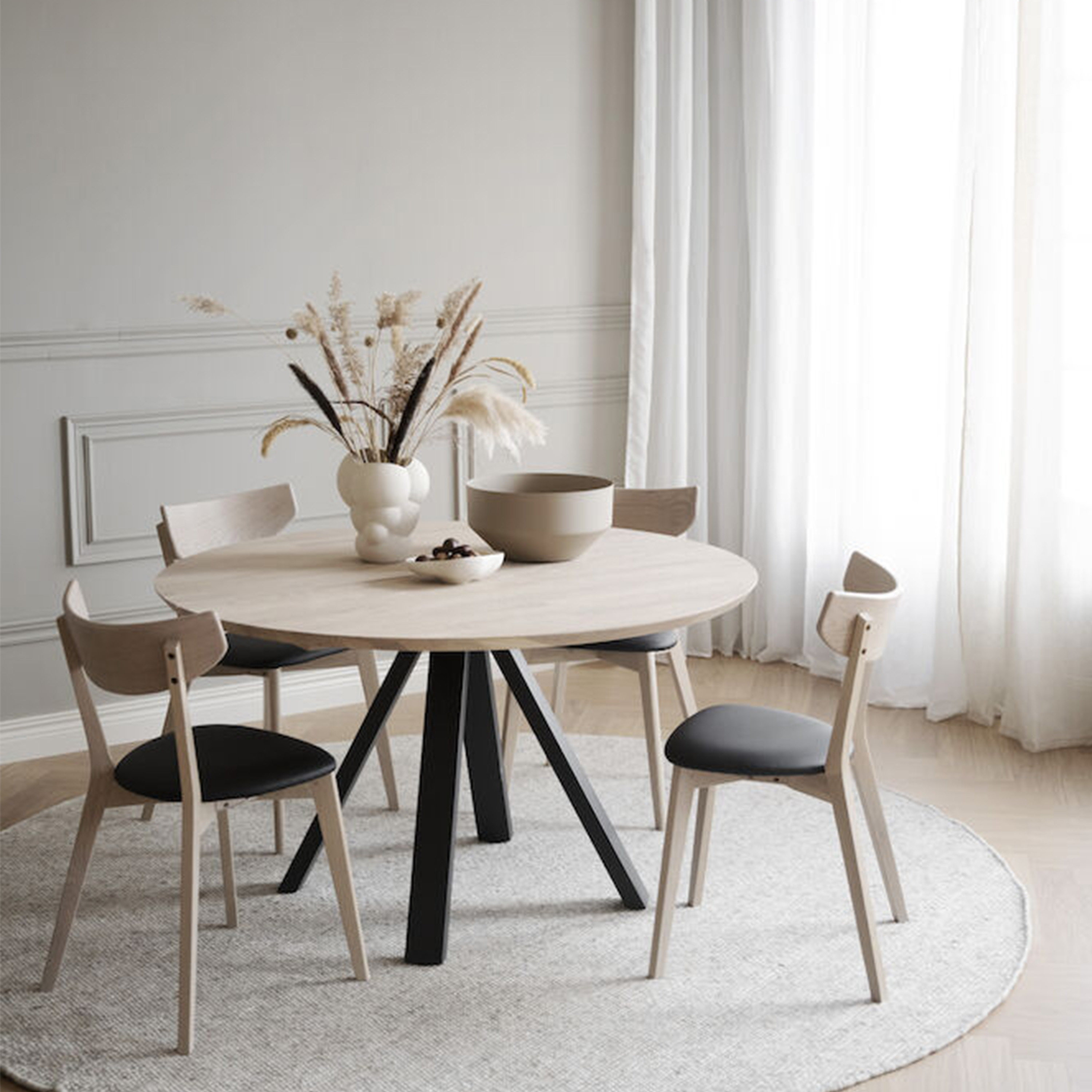 Rowico Home Ami Matstol Vitpigmenterad/Svart