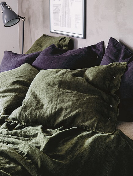 Lovely Linen Påslakan Linne Jeep Green Dubbel