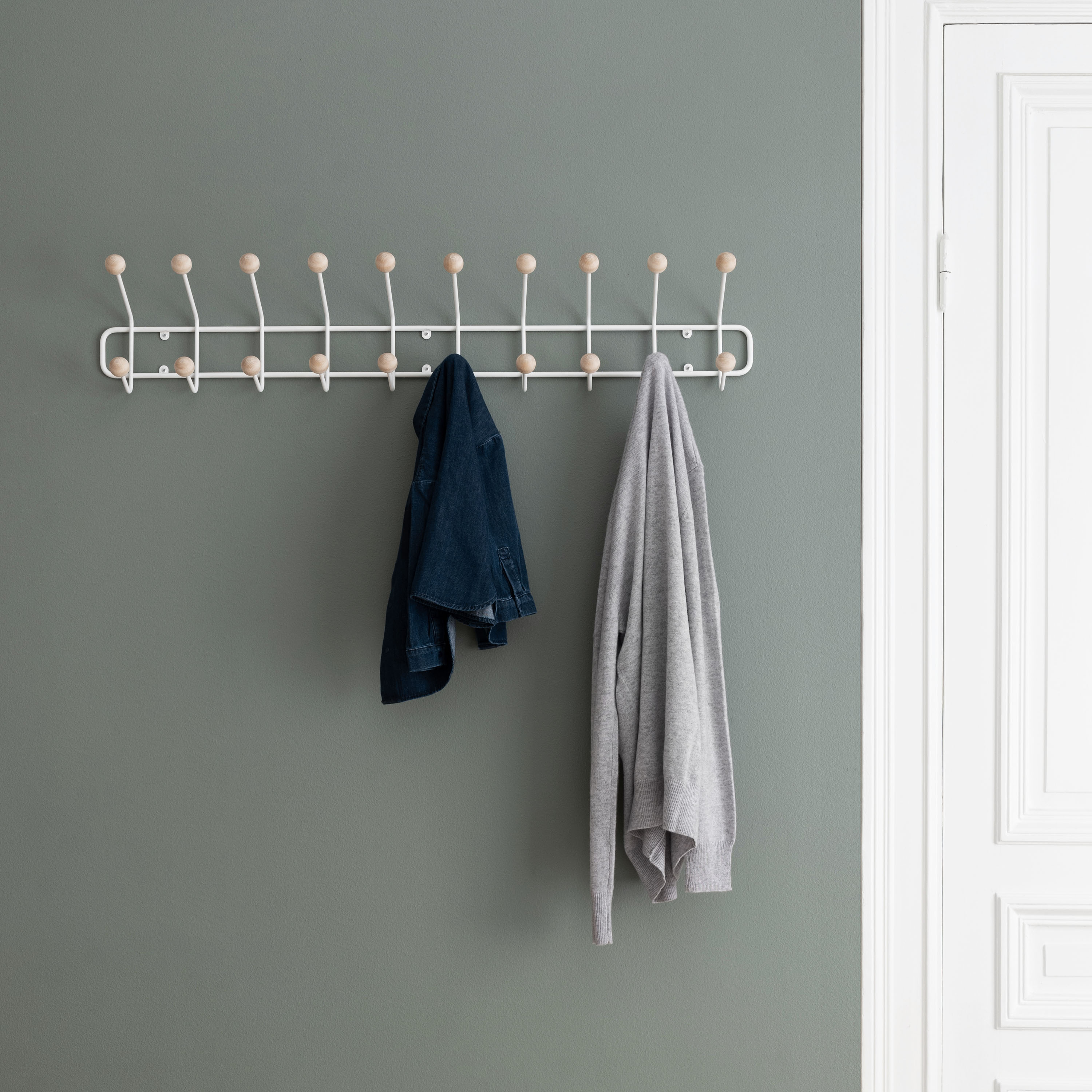 Maze Bill Horizontal Coat Rack White 102cm