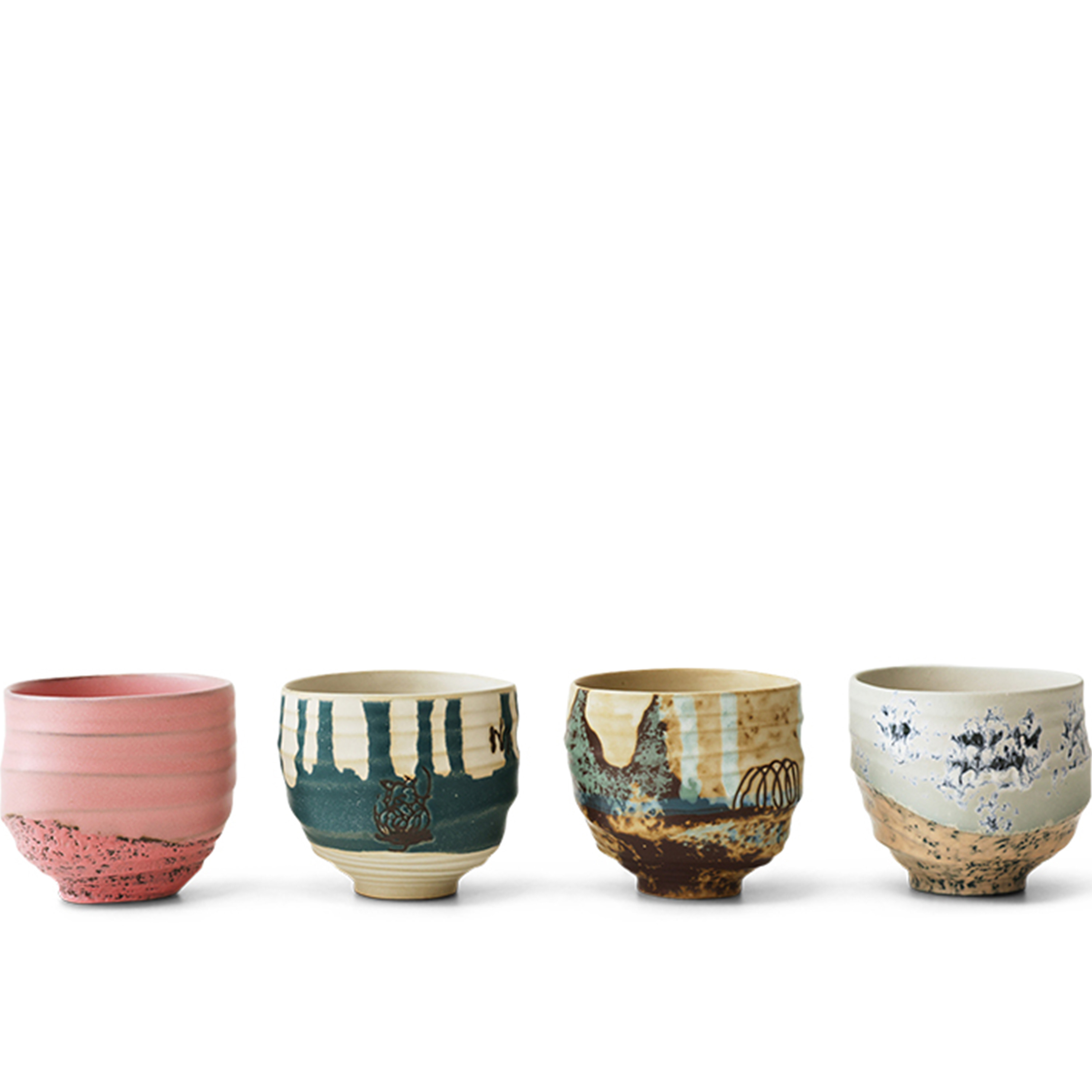 HKliving Artist Ceramics Kaffekopp 4-pack