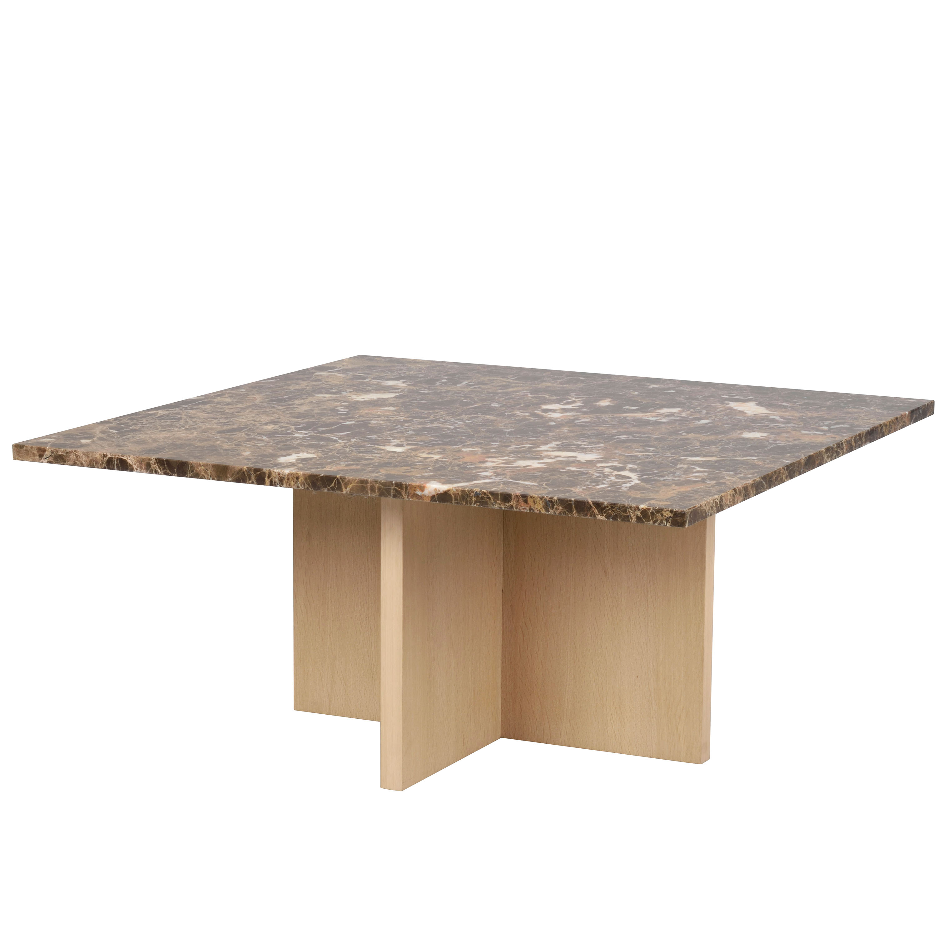 Brooksville Soffbord Brun Marmor/Vitpigmenterad 90x90