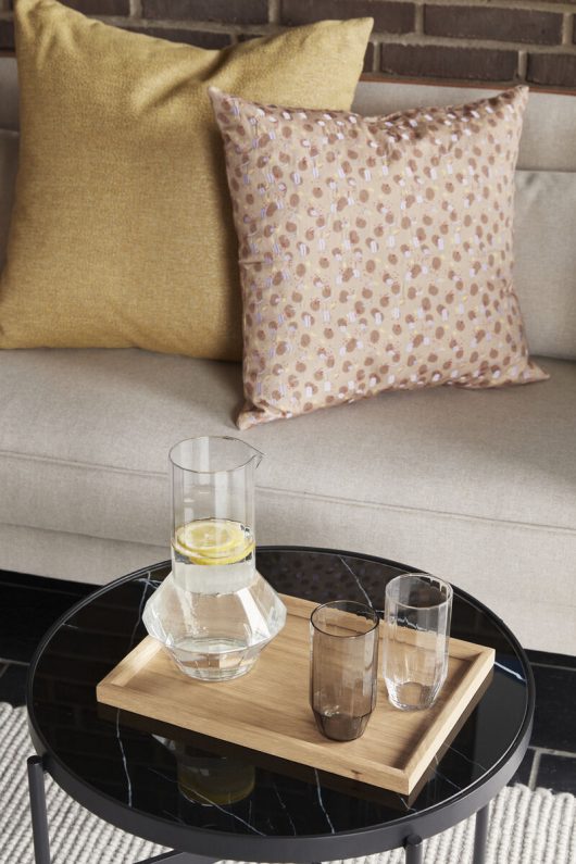 Hübsch Poppy Prydnadskudde Gul 60x60cm