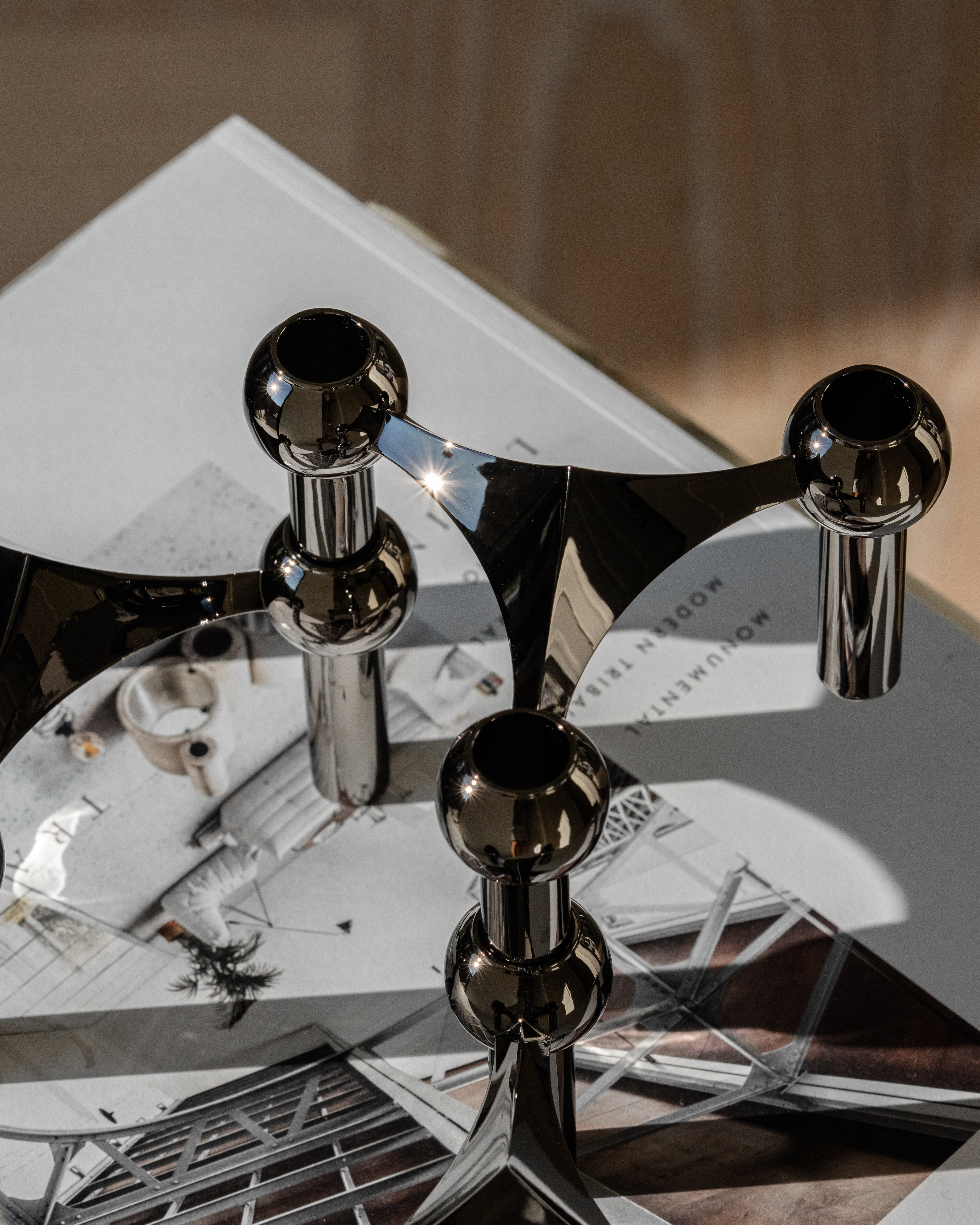 Stoff STOFF Nagel Ljusstake Black Chrome 3-pack