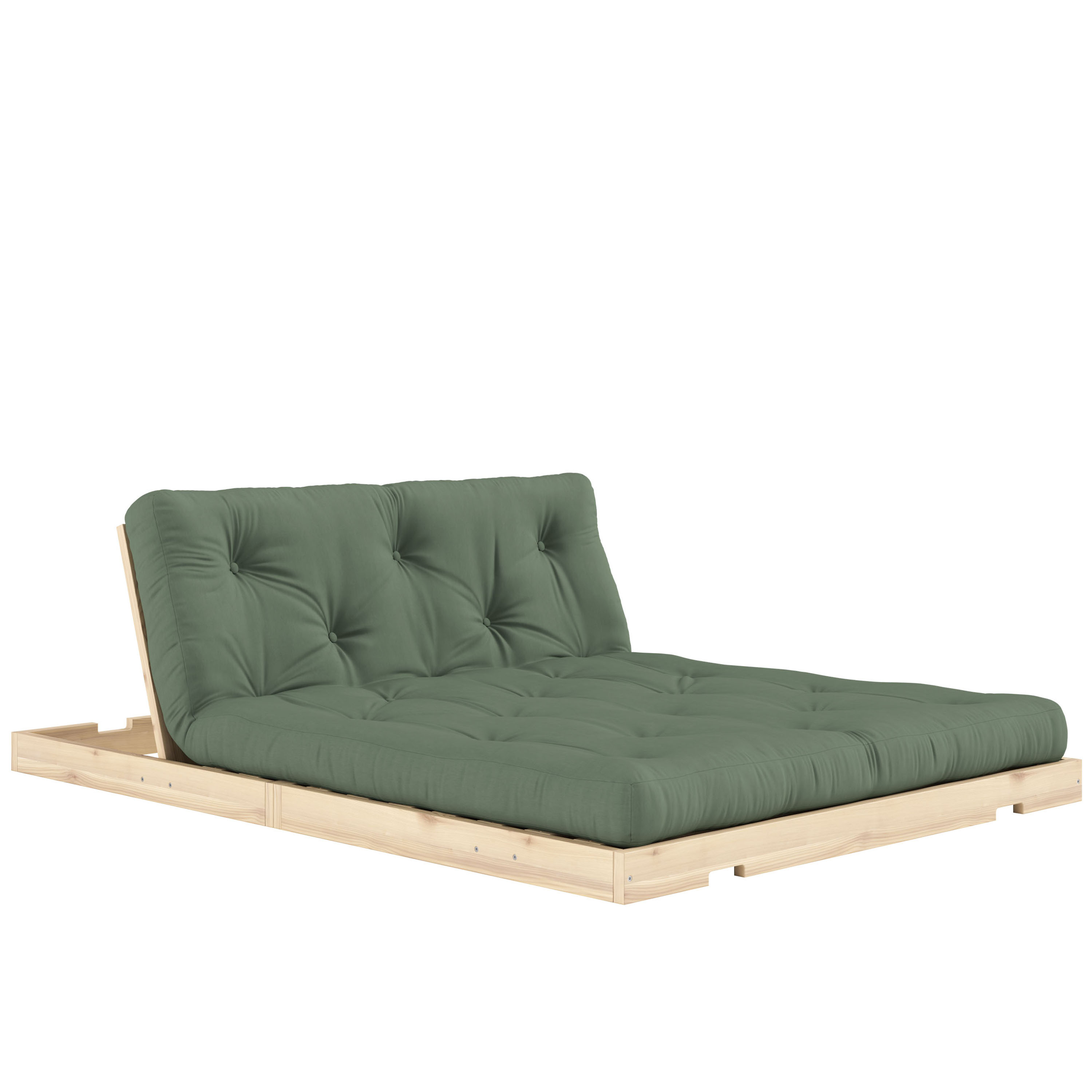 Karup Design Flip Vuodesohva Raw patjalla Olive Green 140x200