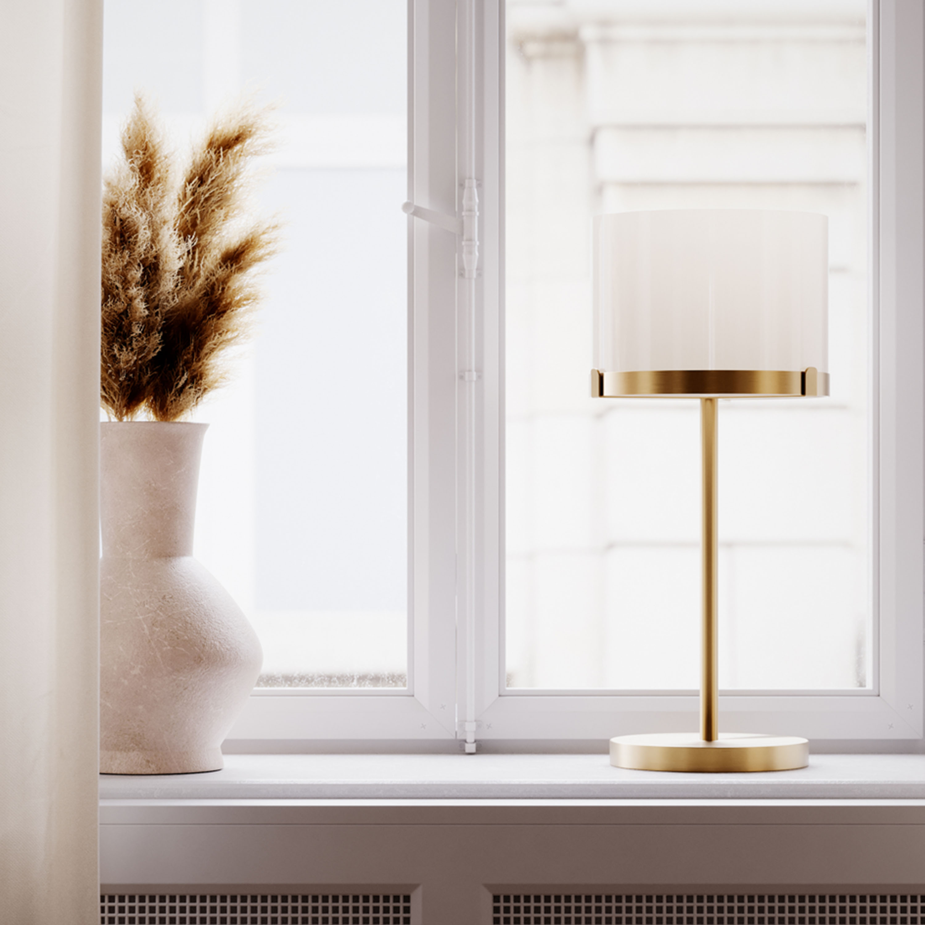 By Rydéns Marcel Bordslampa Vit/Mässing 55cm