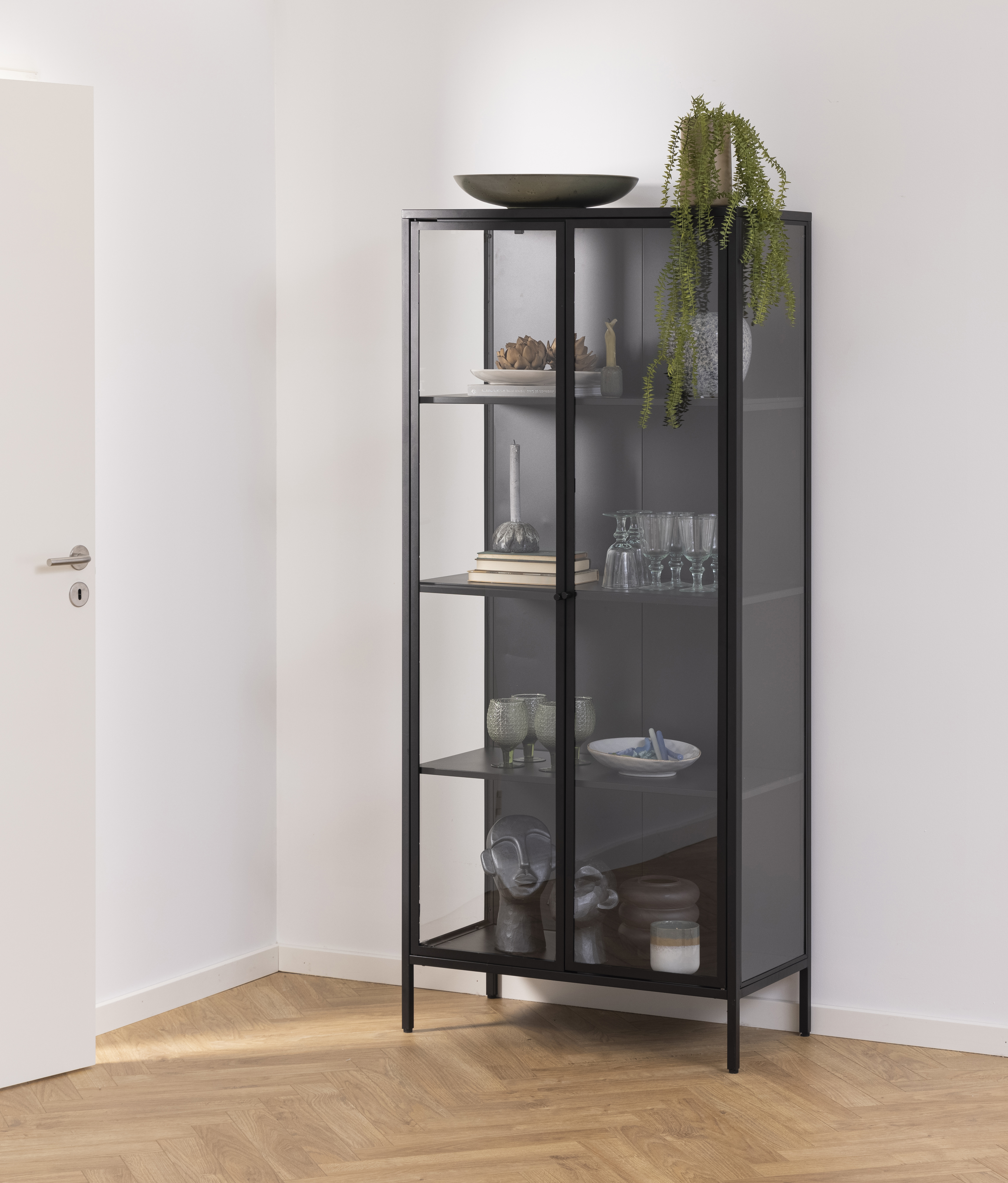 Nordic Home Neah Vitriinikaappi Black 180 cm
