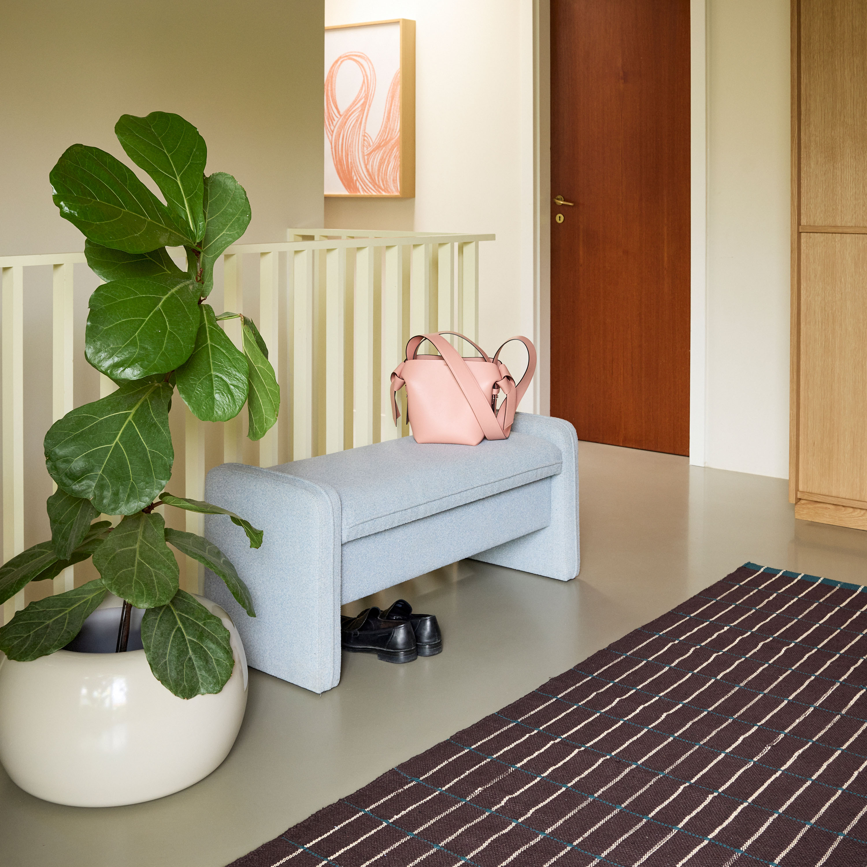 Hübsch Well Benk Light Blue 100x38