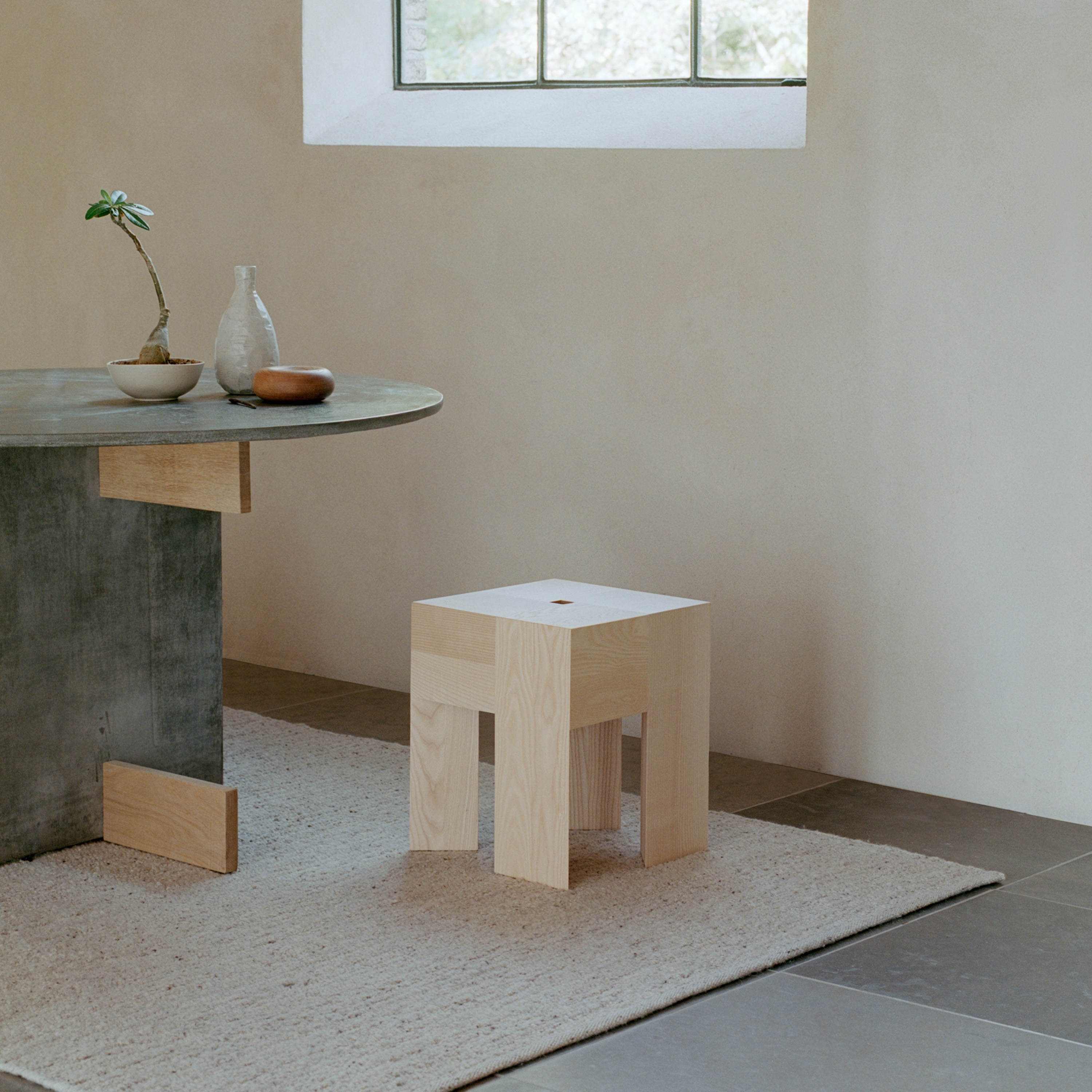 Linie Design Melange Sky Wollteppich Silver 170x240