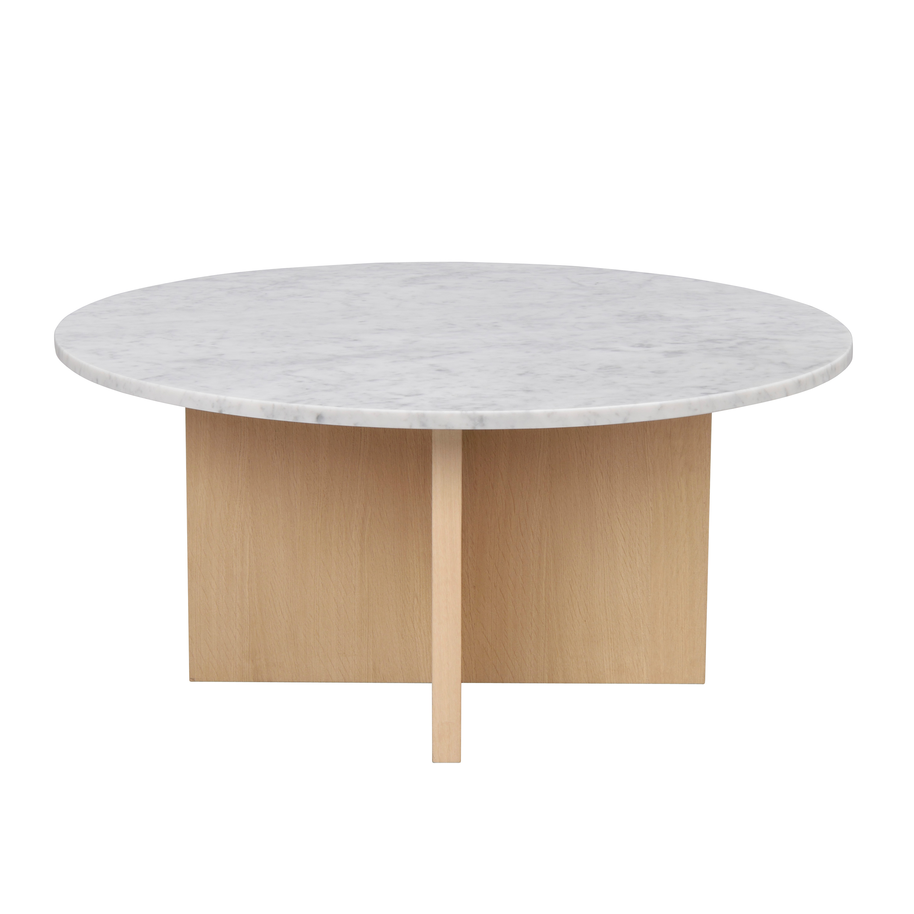 Rowico Home Brooksville Couchtisch Weißer Marmor/Weißpigmentiert Ø90