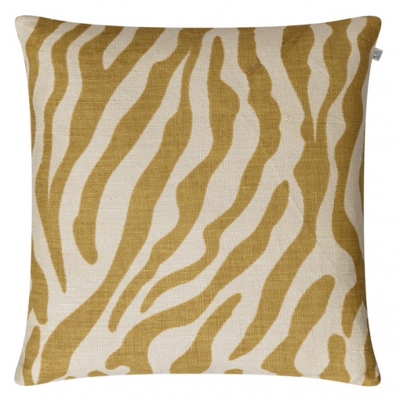 Chhatwal & Jonsson - Zebra Leinen Kissenbezug Spicy Yellow 50x50 - Gelb - Dekokissenbezug