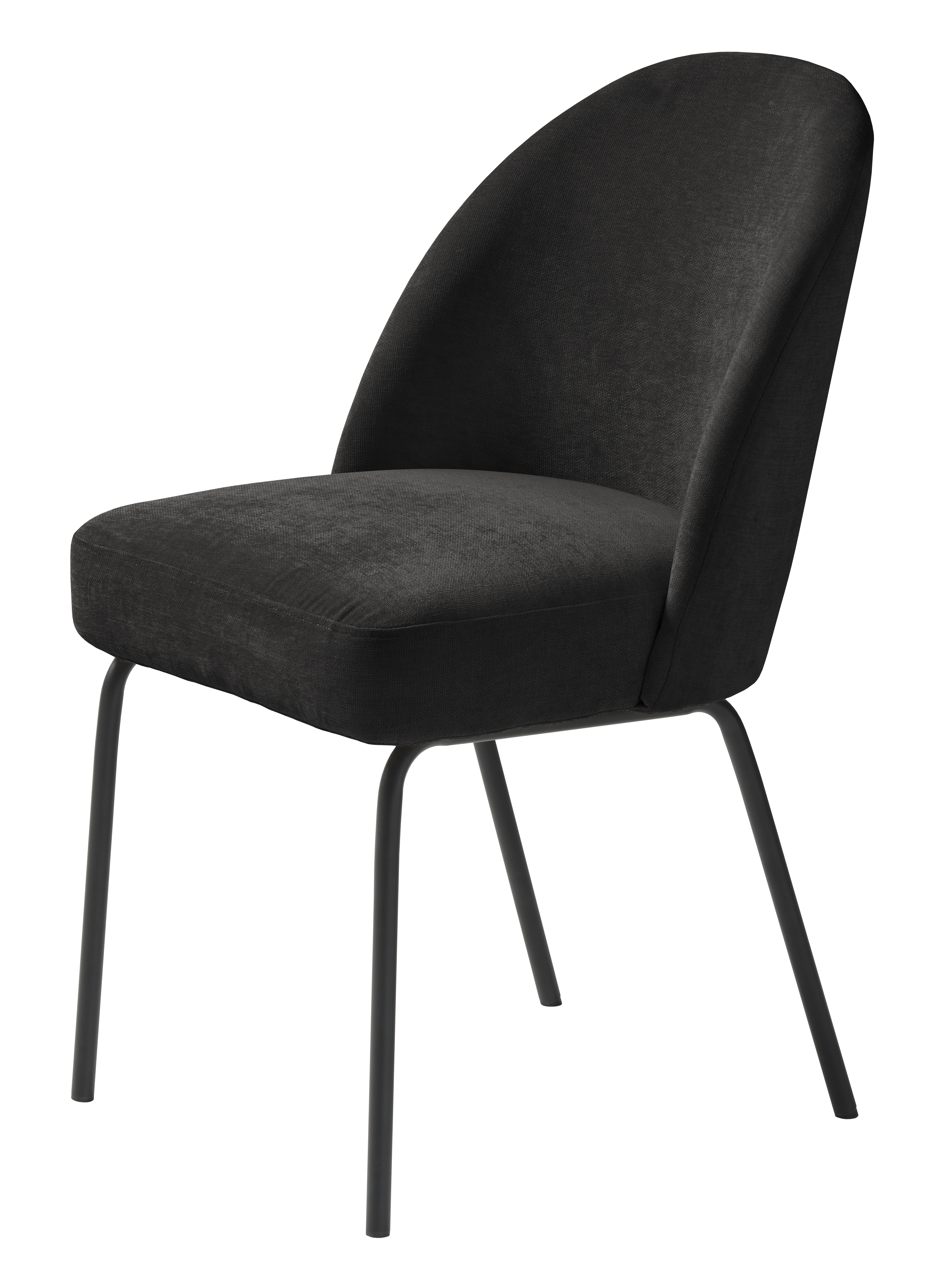 2-pakkaus Nordic Home - Hannah Ruokatuoli Chenille Black Musta - Metall, Chenille - Ruokapöydän tuolit