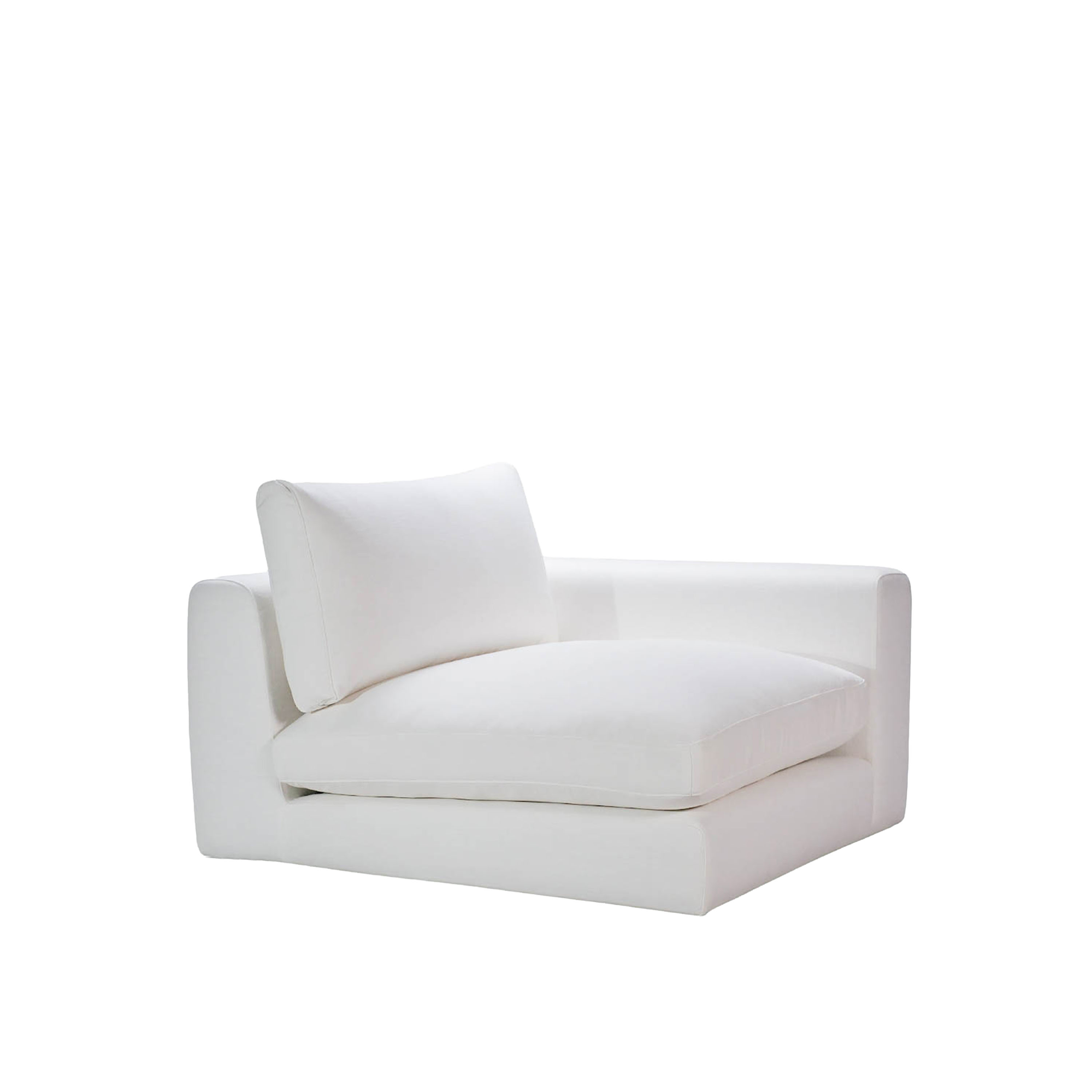 Capri 1-seters Sovesofamodul Høyre Armstøtte Hvit 107cm
