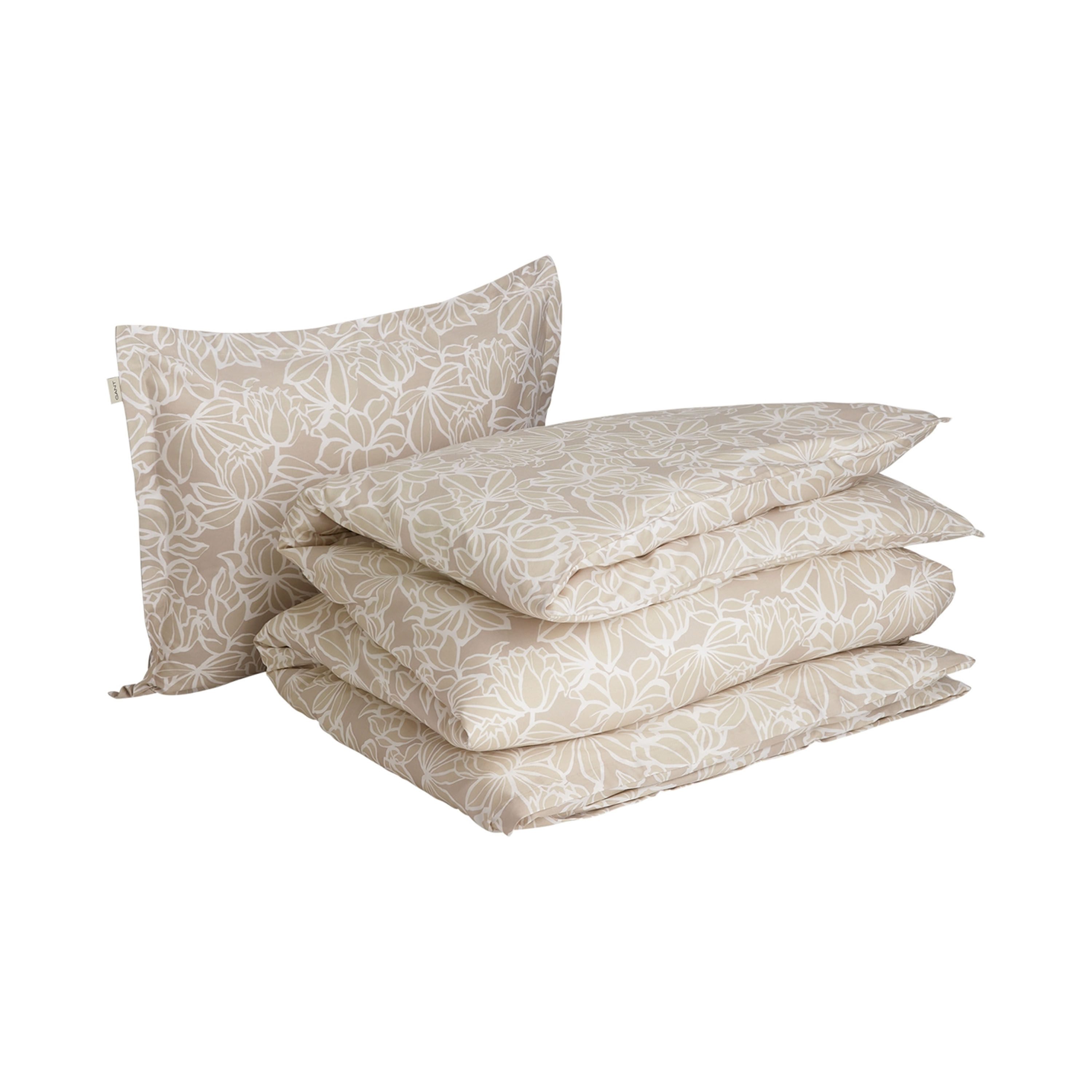 Floral 2-del Påslakanset Taupe Beige