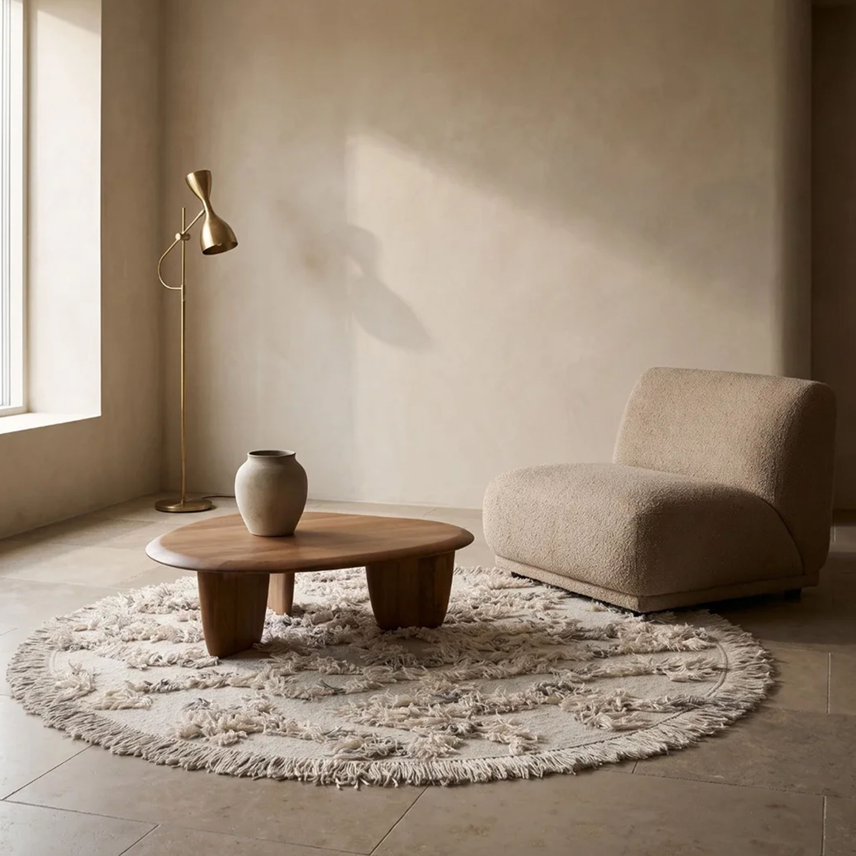 Rio Round Rug Ivory/Melange Ø220