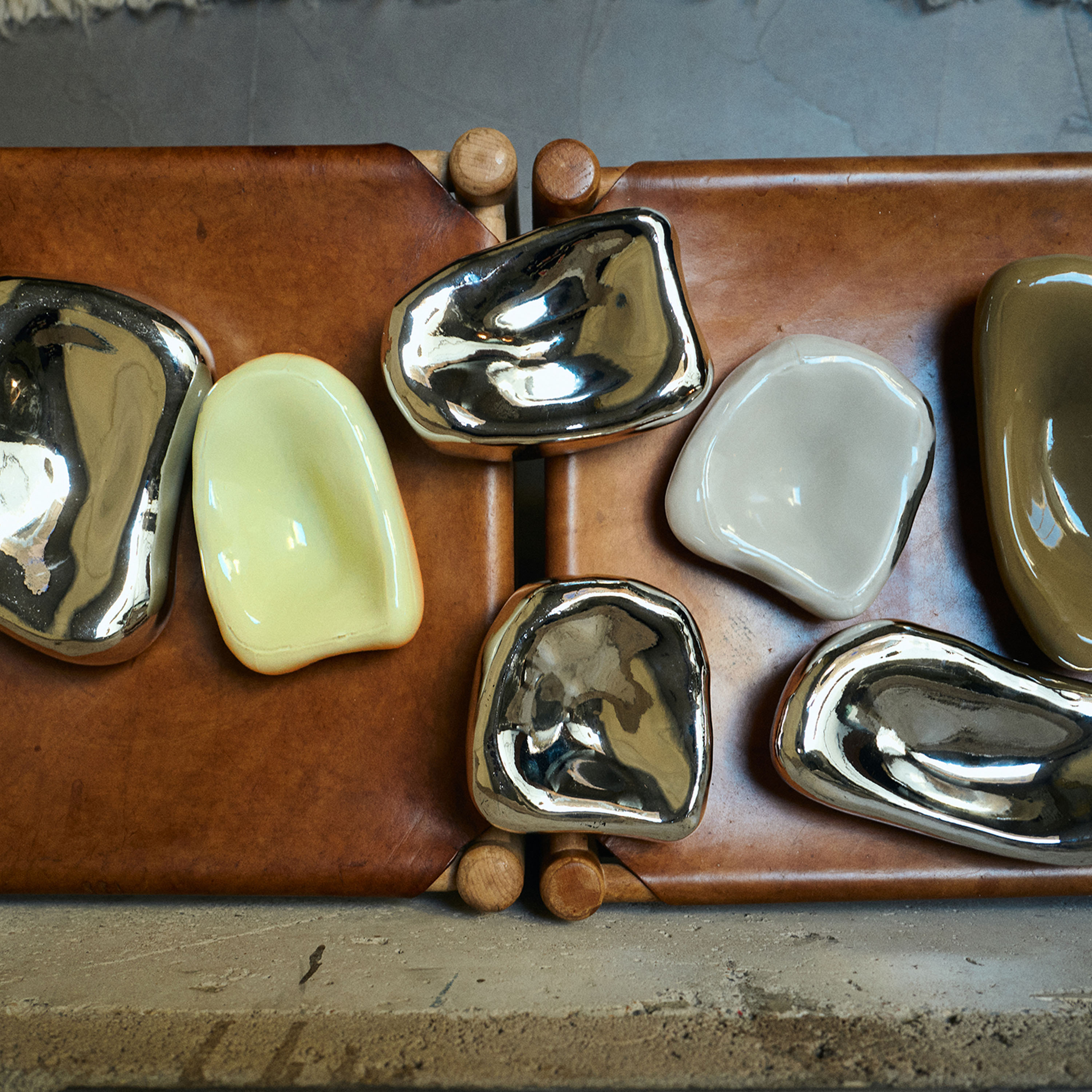 HKliving Glass Väggskulptur Pebble 18x12