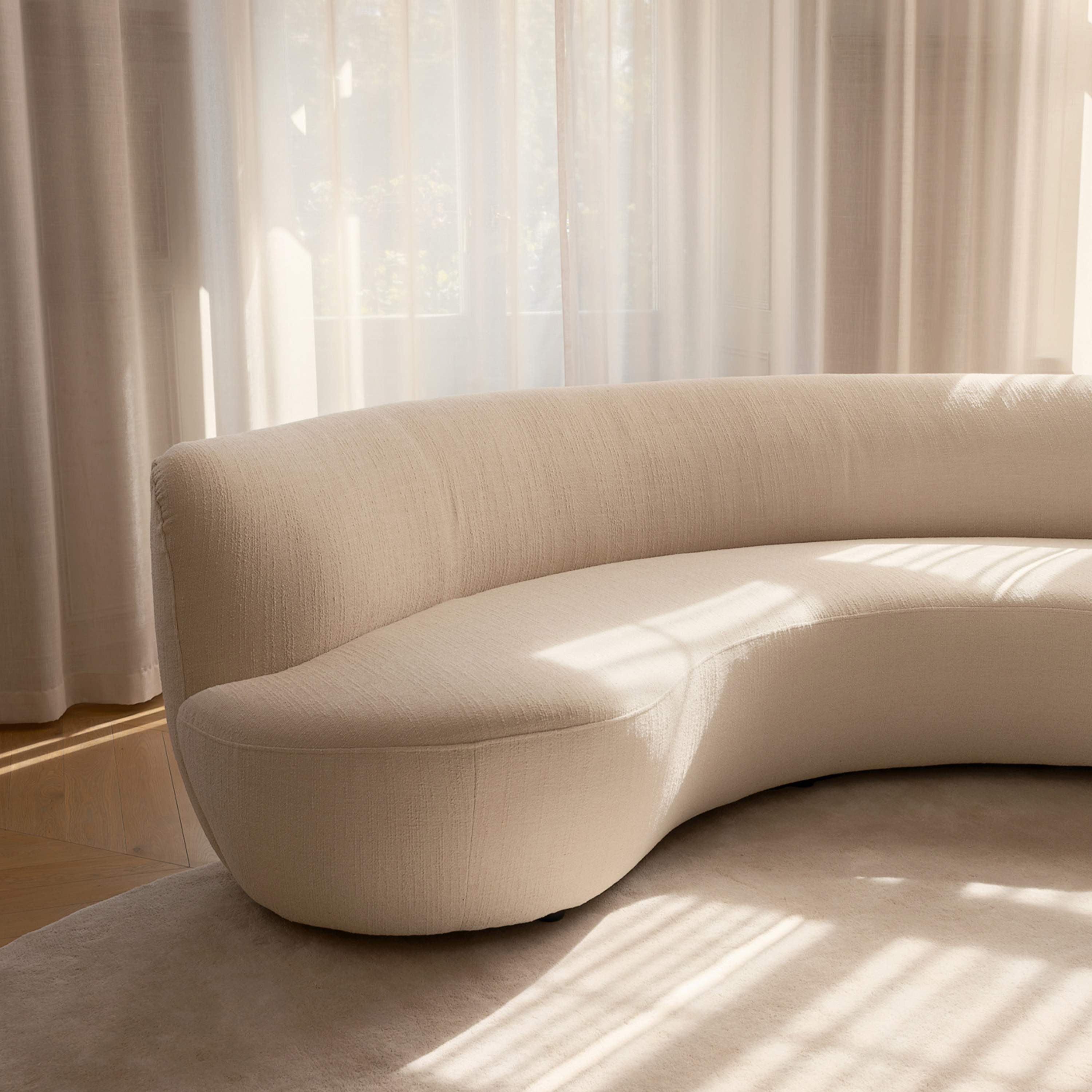 Sleepo Collection Moon 3-sits Soffa Bouclé Beige 190cm