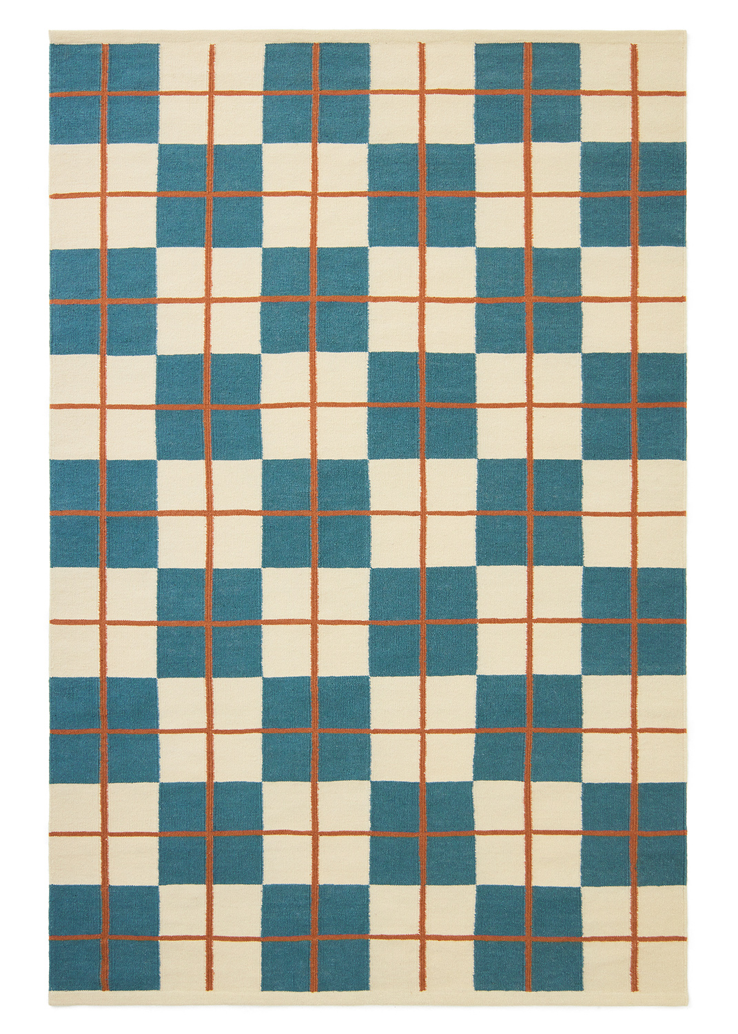 Chhatwal & Jonsson - Haveli Wollteppich Heaven Blau/Hellkhaki/Rost 180x270 cm - Mehrere - Wollteppiche