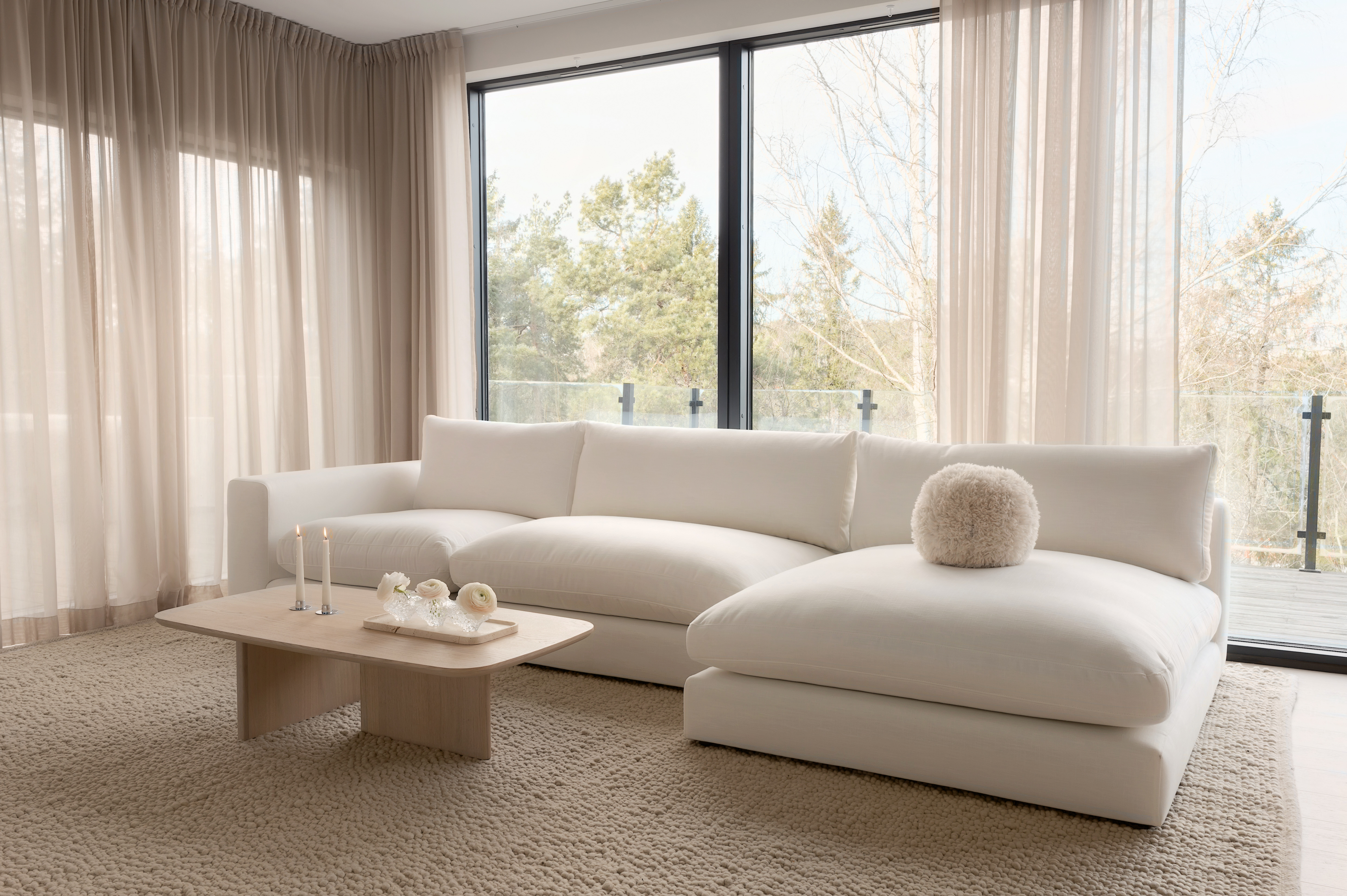 Sleepo Collection Capri 1.5-sits Soffmodul Vänster Armstöd White 142cm