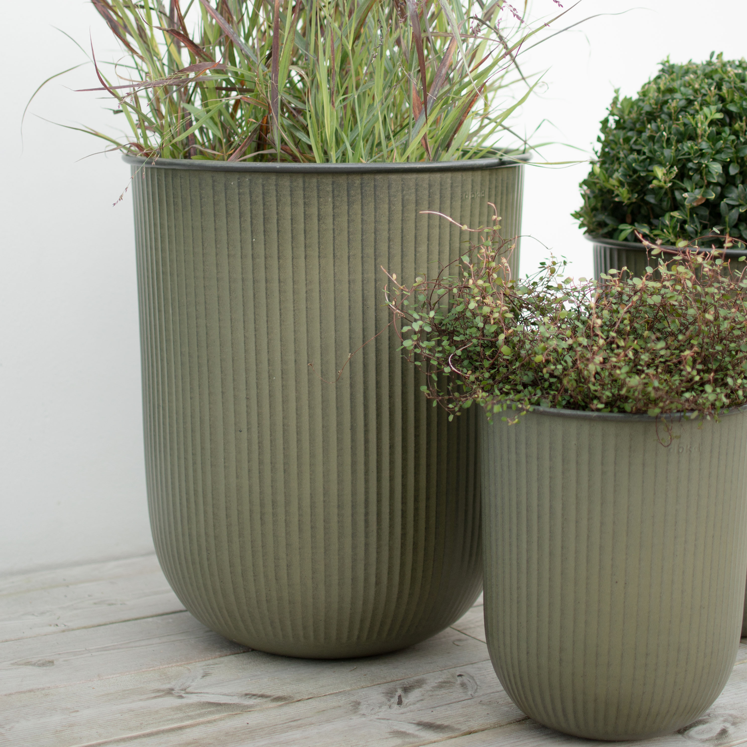 DBKD Out Stripe Keramiktopf Grün 3er-Pack