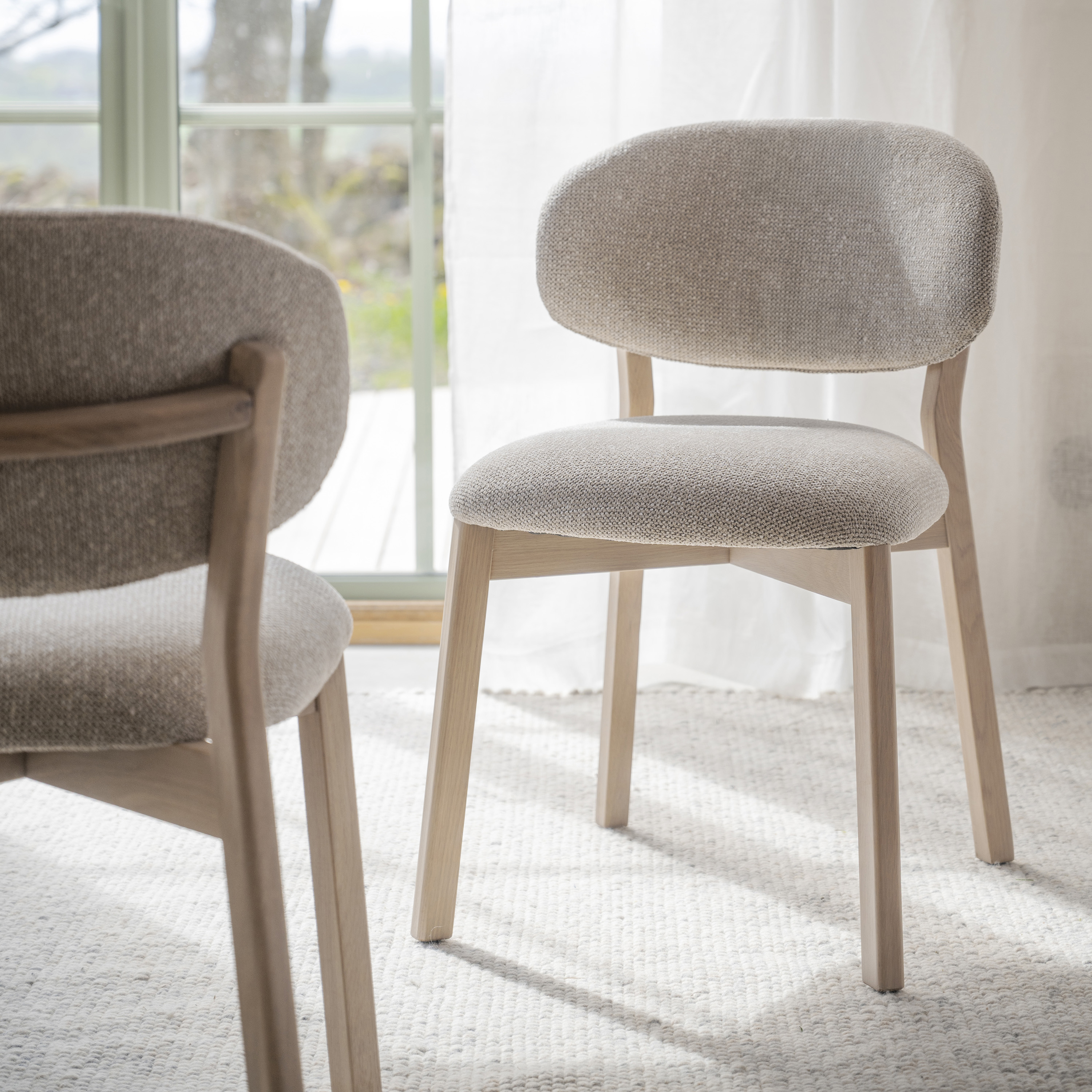 Rowico Home Patterson Esszimmerstuhl Beige/Weiß pigmentierte Eiche