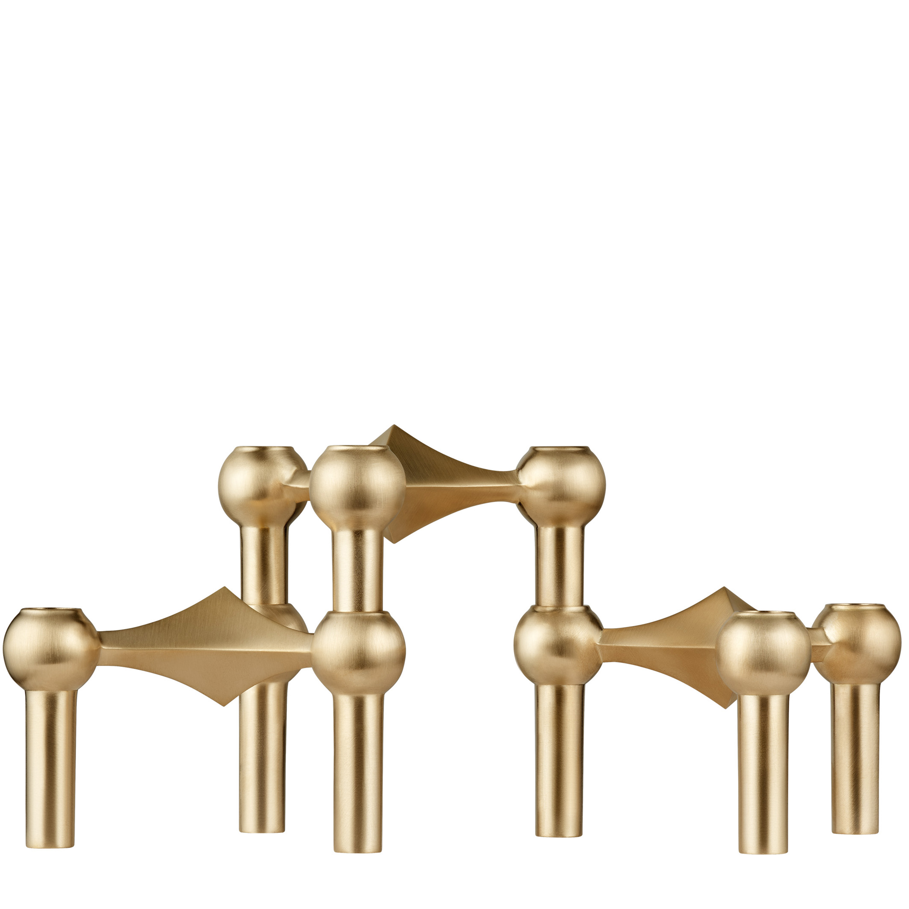 STOFF Nagel Ljusstake Brushed Brass 3-pack