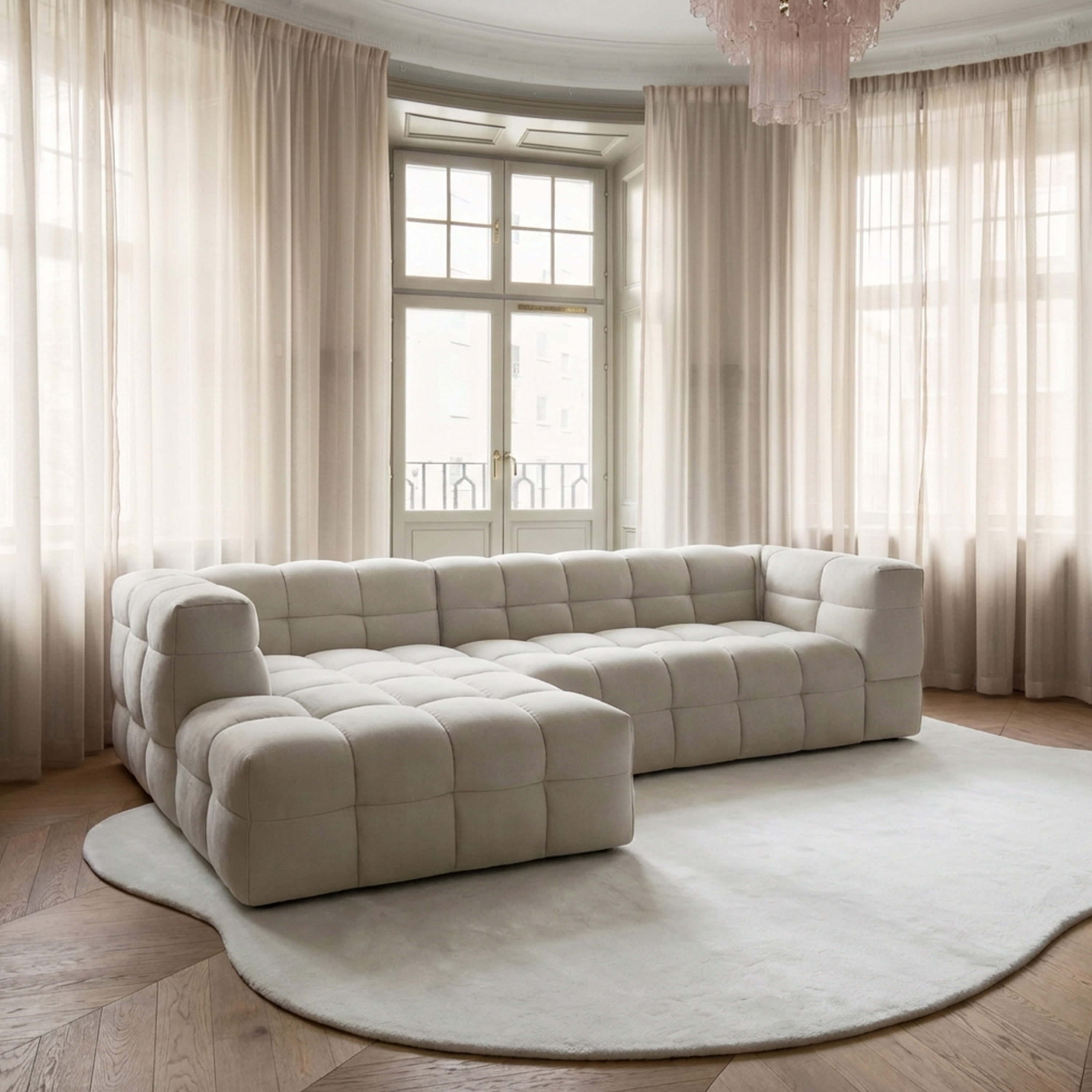 Sleepo Collection Billie Chaise Sofa Left Nature 292cm