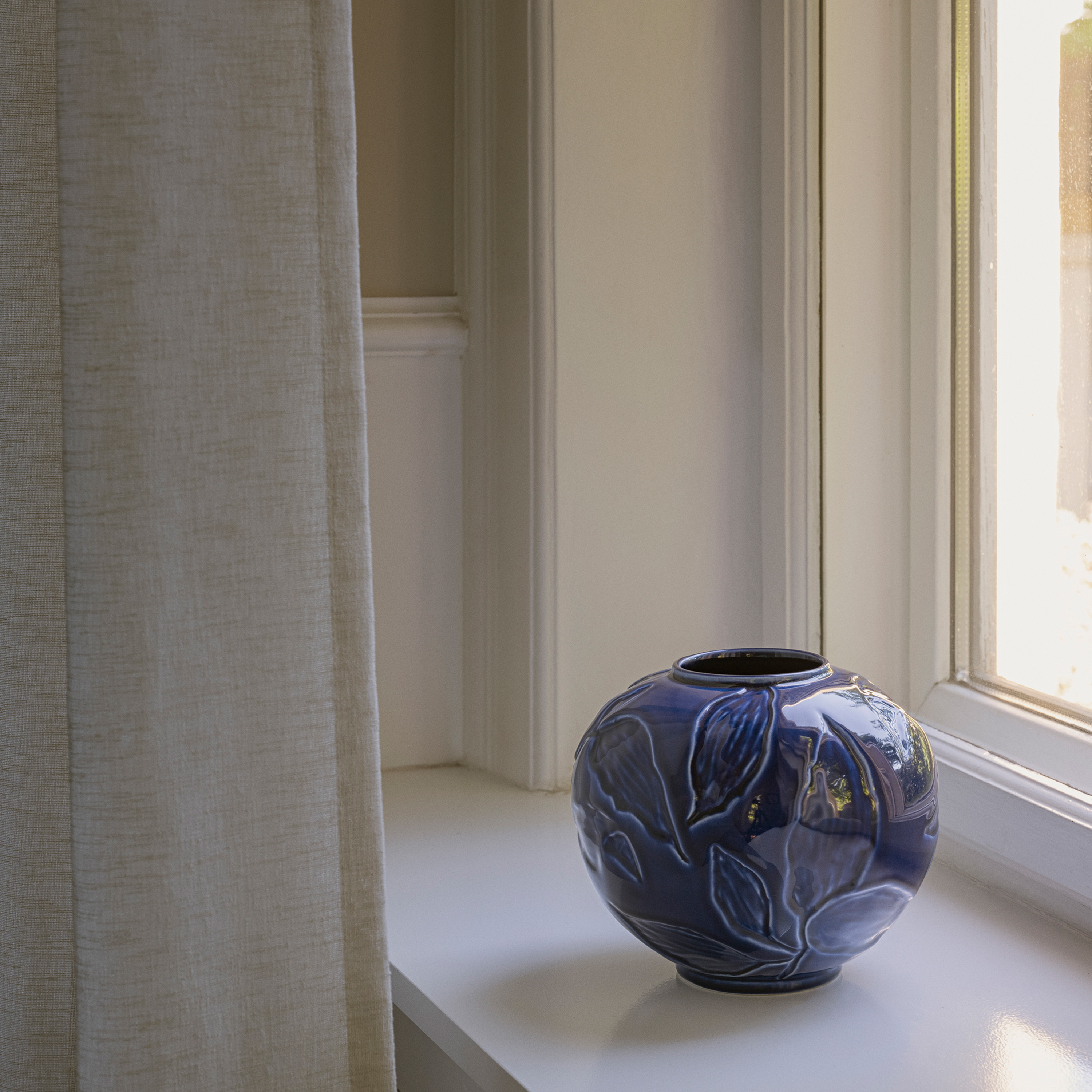 Bergs Potter Florita Vase glasiert Agate Blue 15 cm