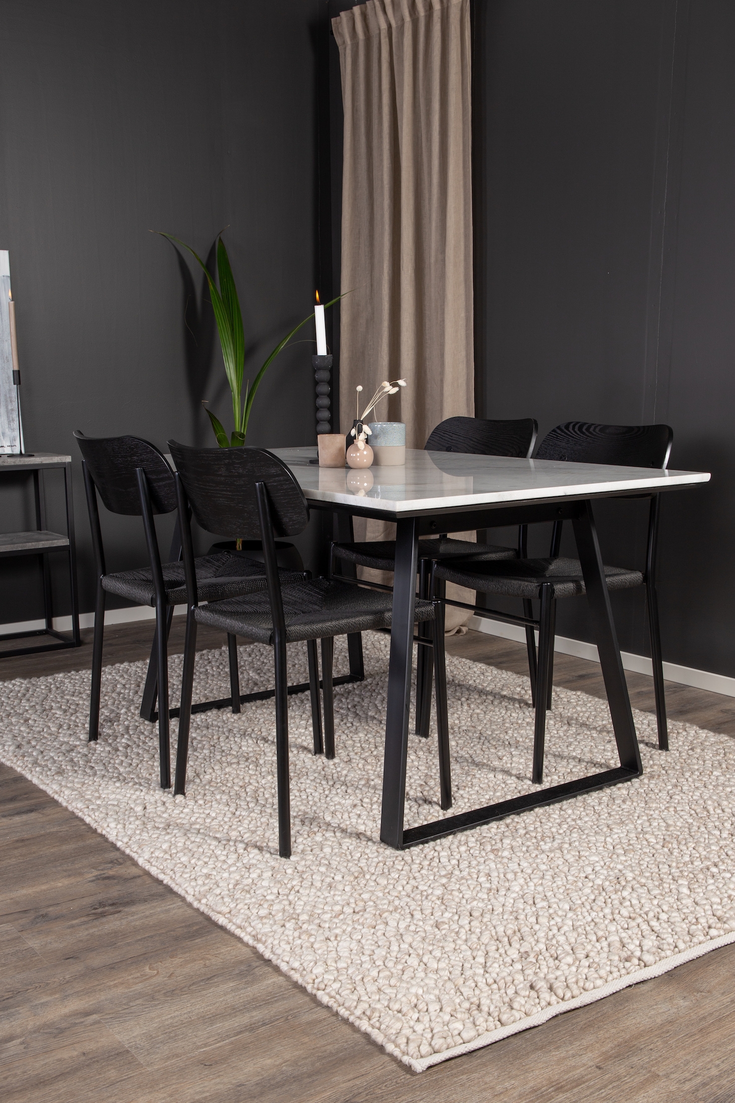 Venture Home Ellie Matstol Svart/Svart