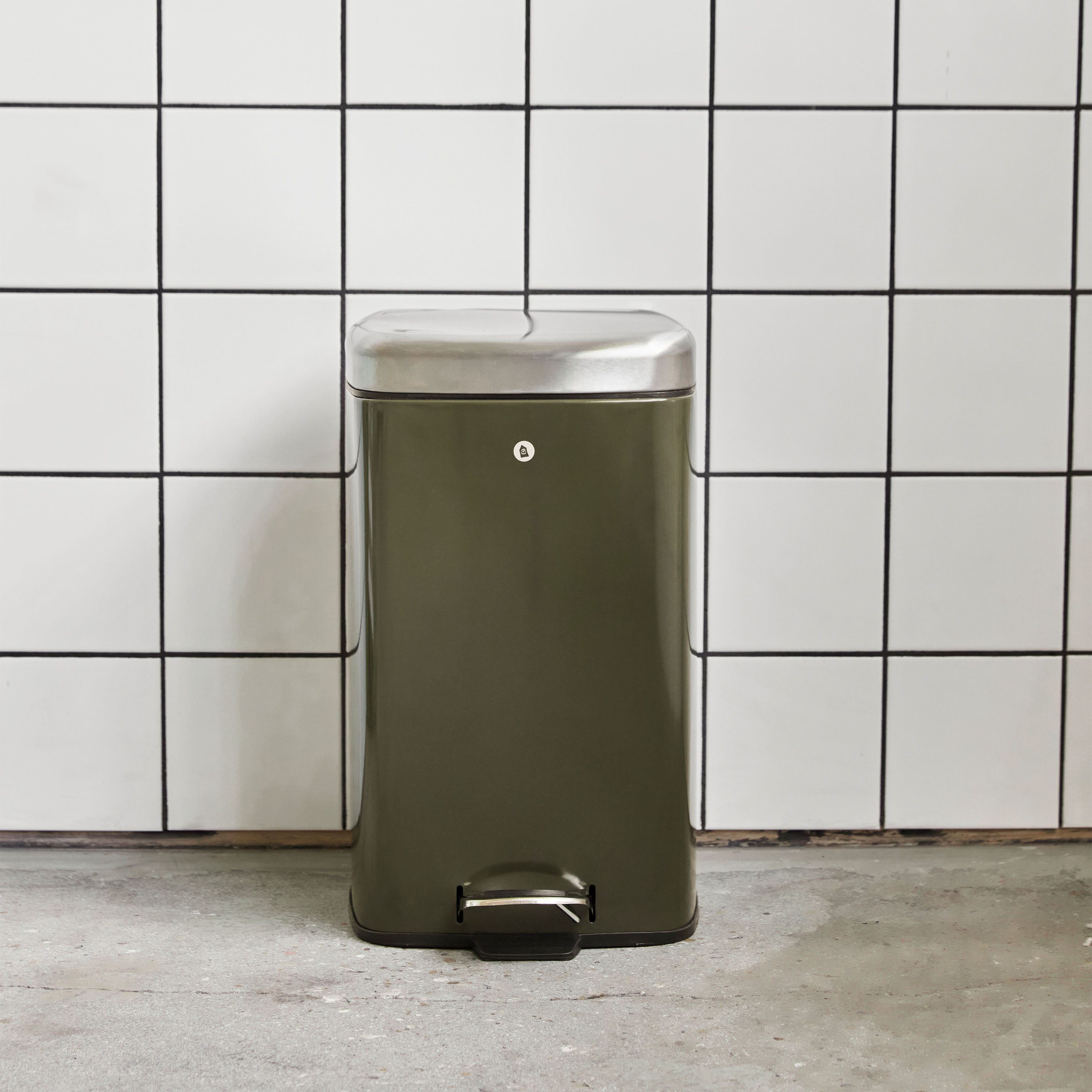 House Doctor Sort Papierkorb Grün 27x46