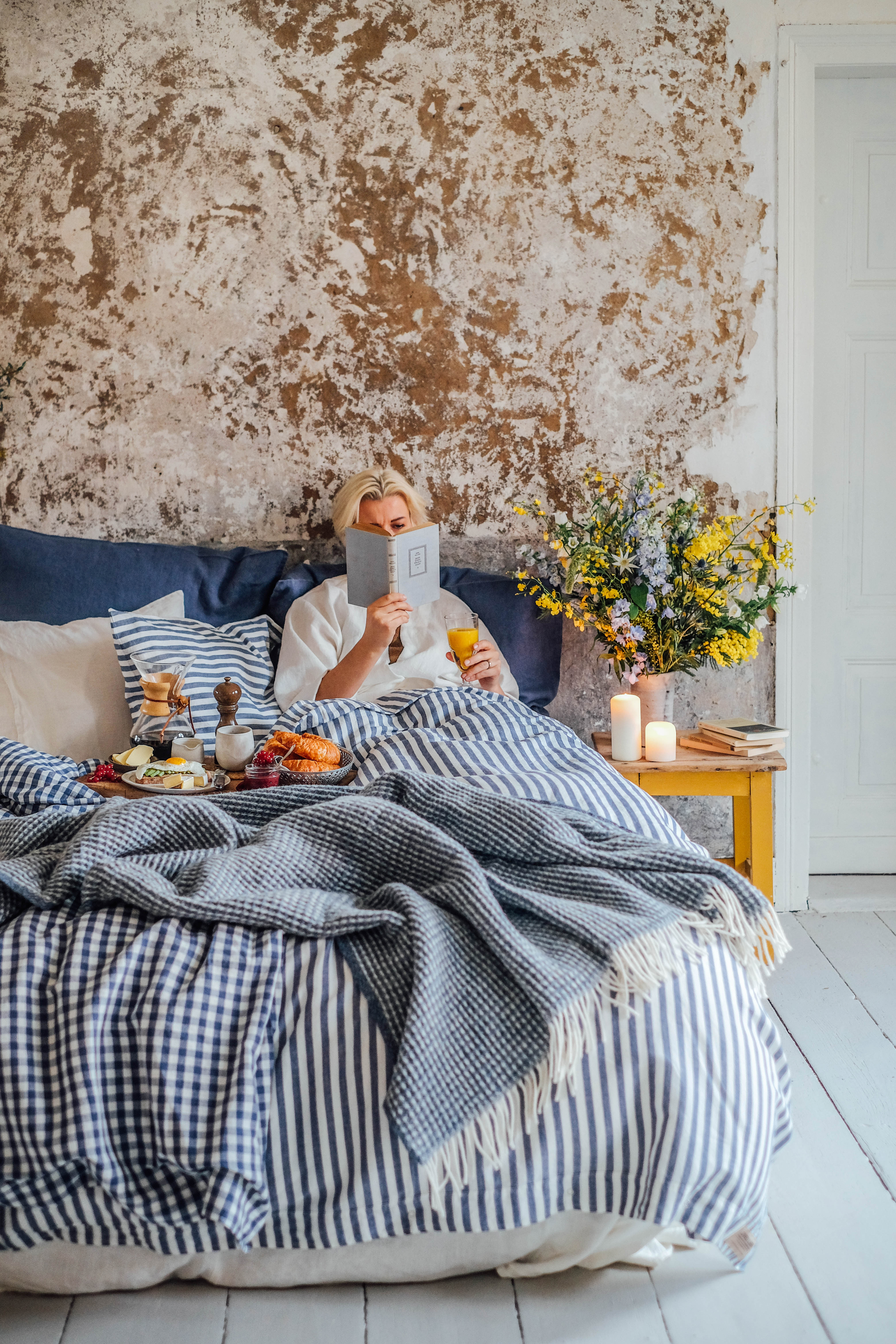 Lovely Linen Misty Örngott Linne Edge Denim Blue 50x60