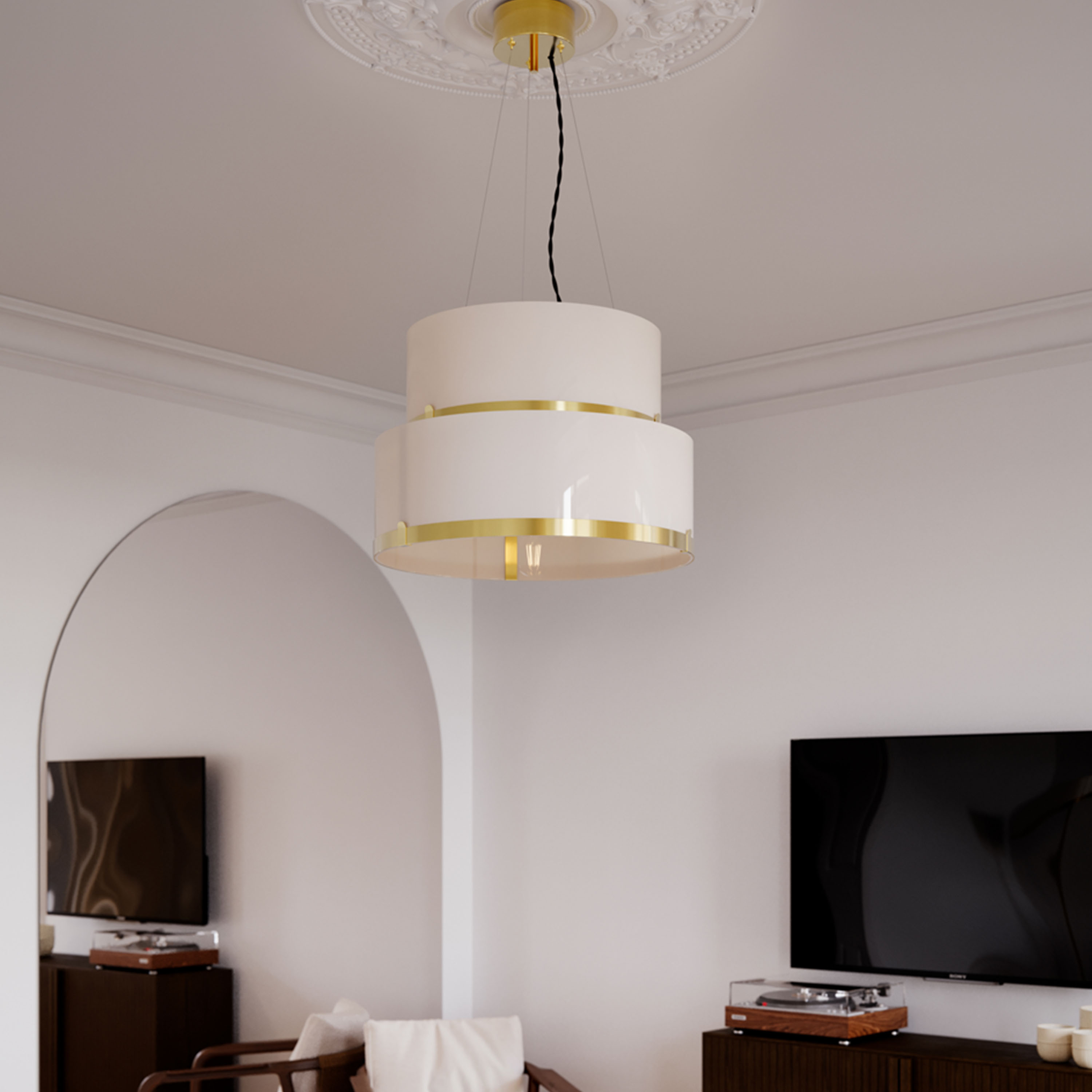 By Rydéns Marcel Taklampa Vit/Mässing Ø50