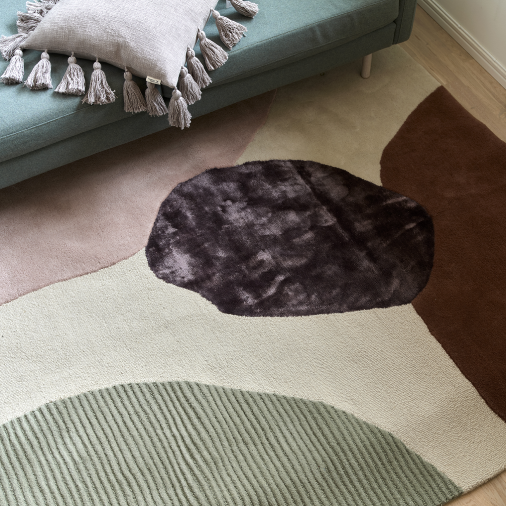 Classic Collection Topas Ull/Viskoseteppe Ivory/Green 200 x 300