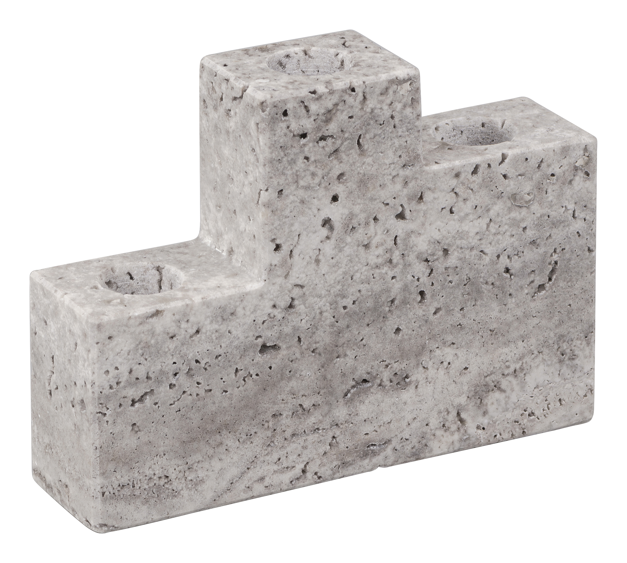 Mette Ditmer - Step Trio Ljusstake Travertine Chalk - Grå