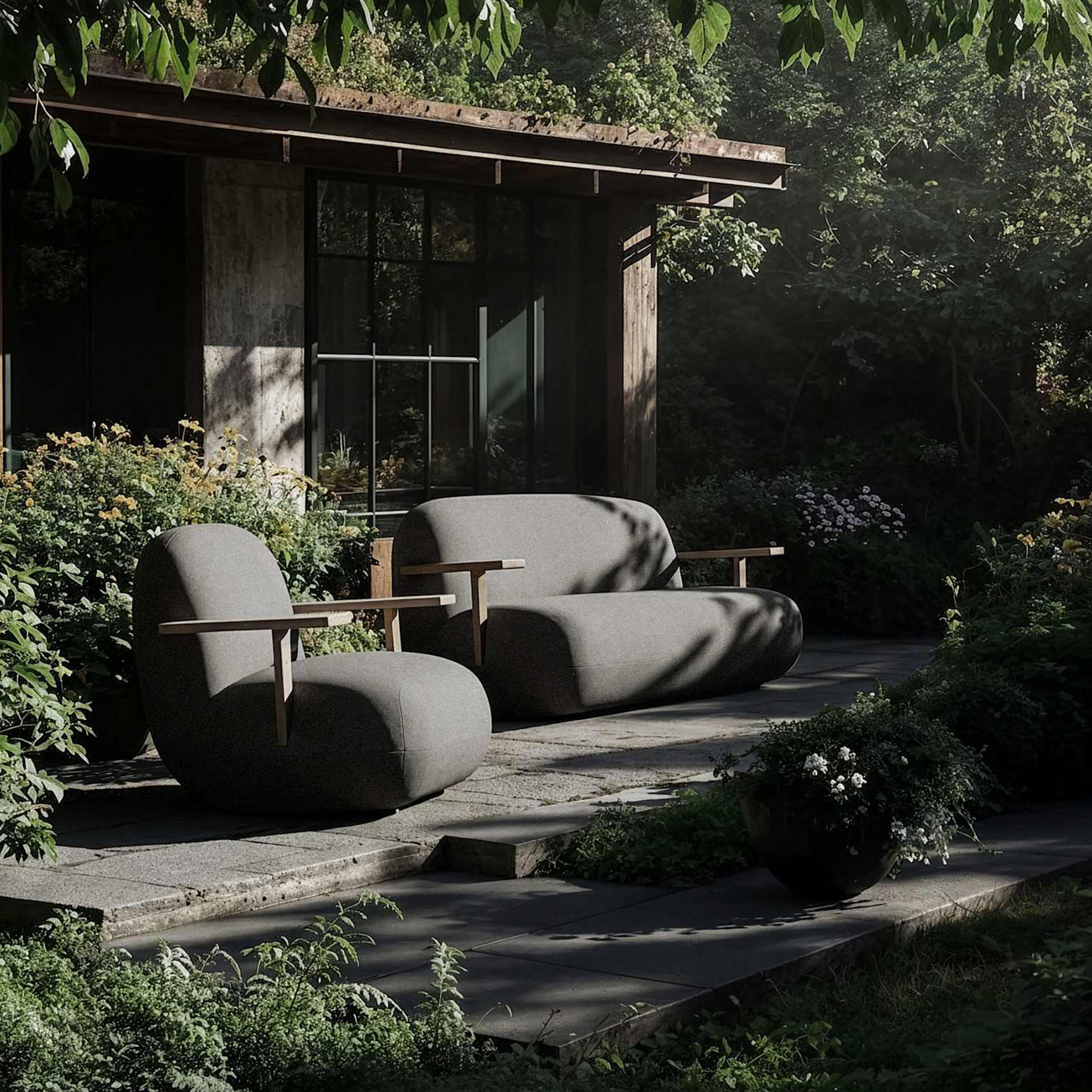 101 Copenhagen Toe Loungefotölj Teak/Stone Gray