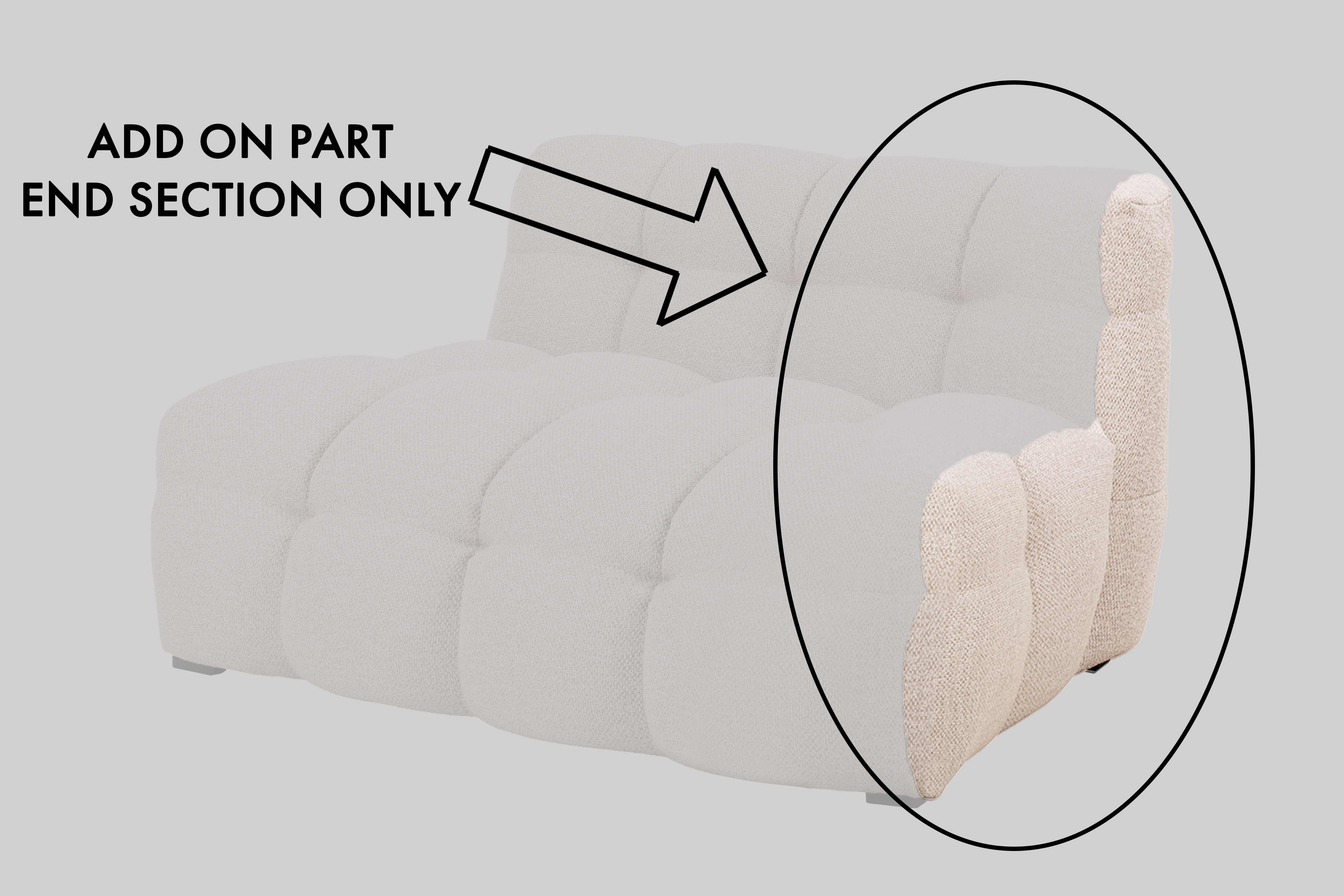 Sleepo Collection - Billie Moduldekkside Høyre Beige Bouclé 8cm - Sofaer