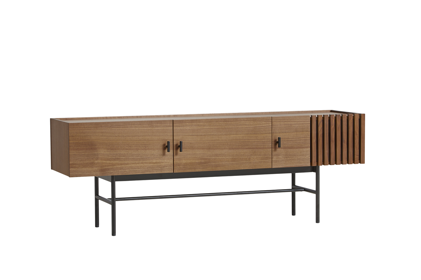 Array Low Sideboard Walnut/Black 150cm