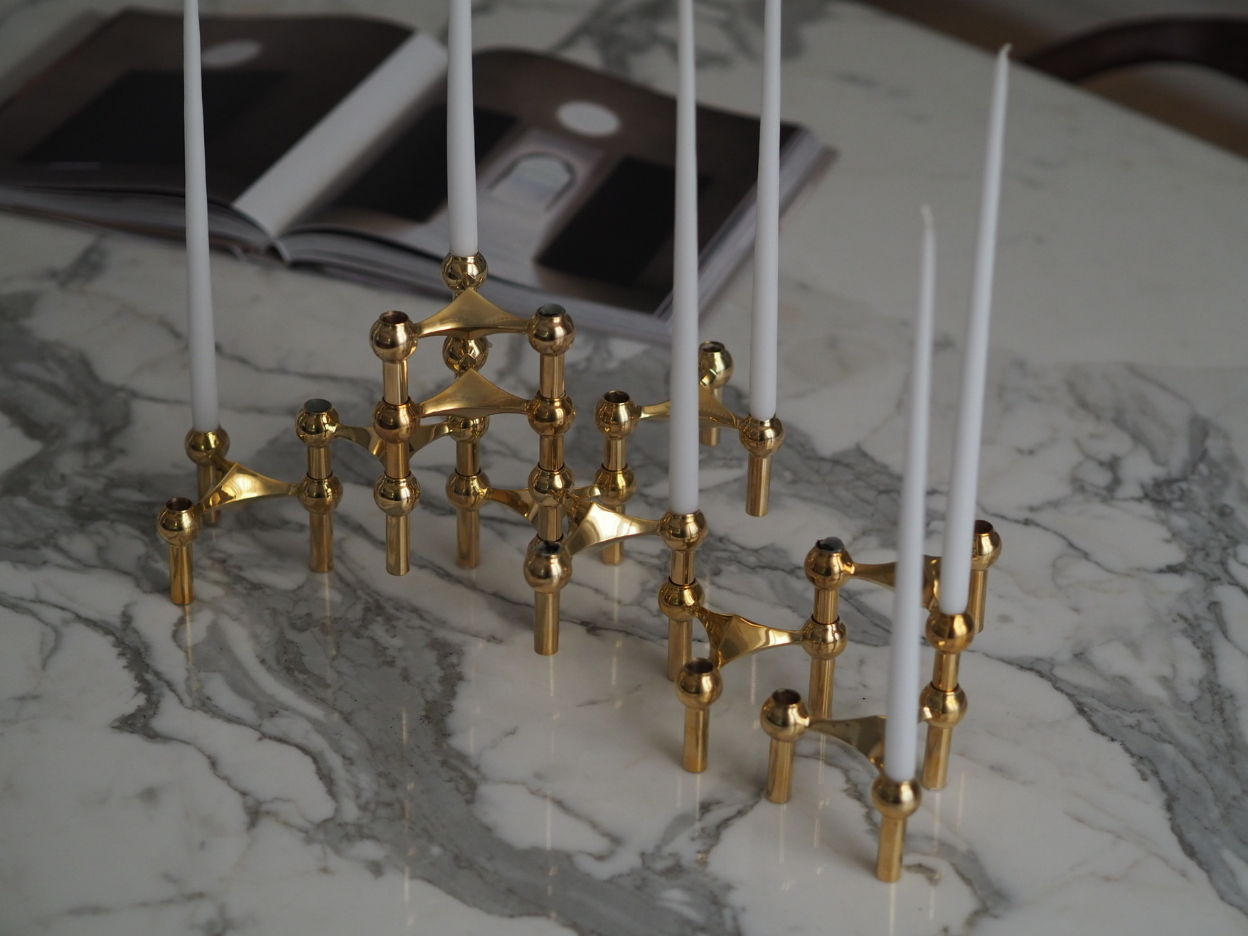 Stoff STOFF Nagel Lysestake Solid Brass 3-pakning