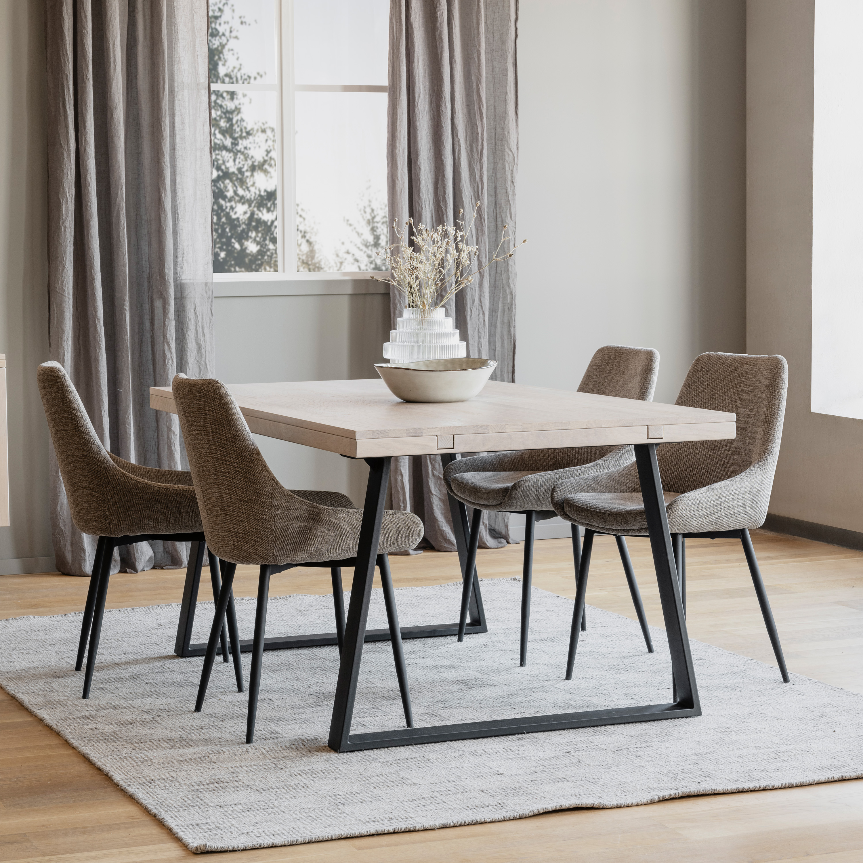 Rowico Home Brooklyn Matbord U-ben Vitpigmenterad Ek 220cm