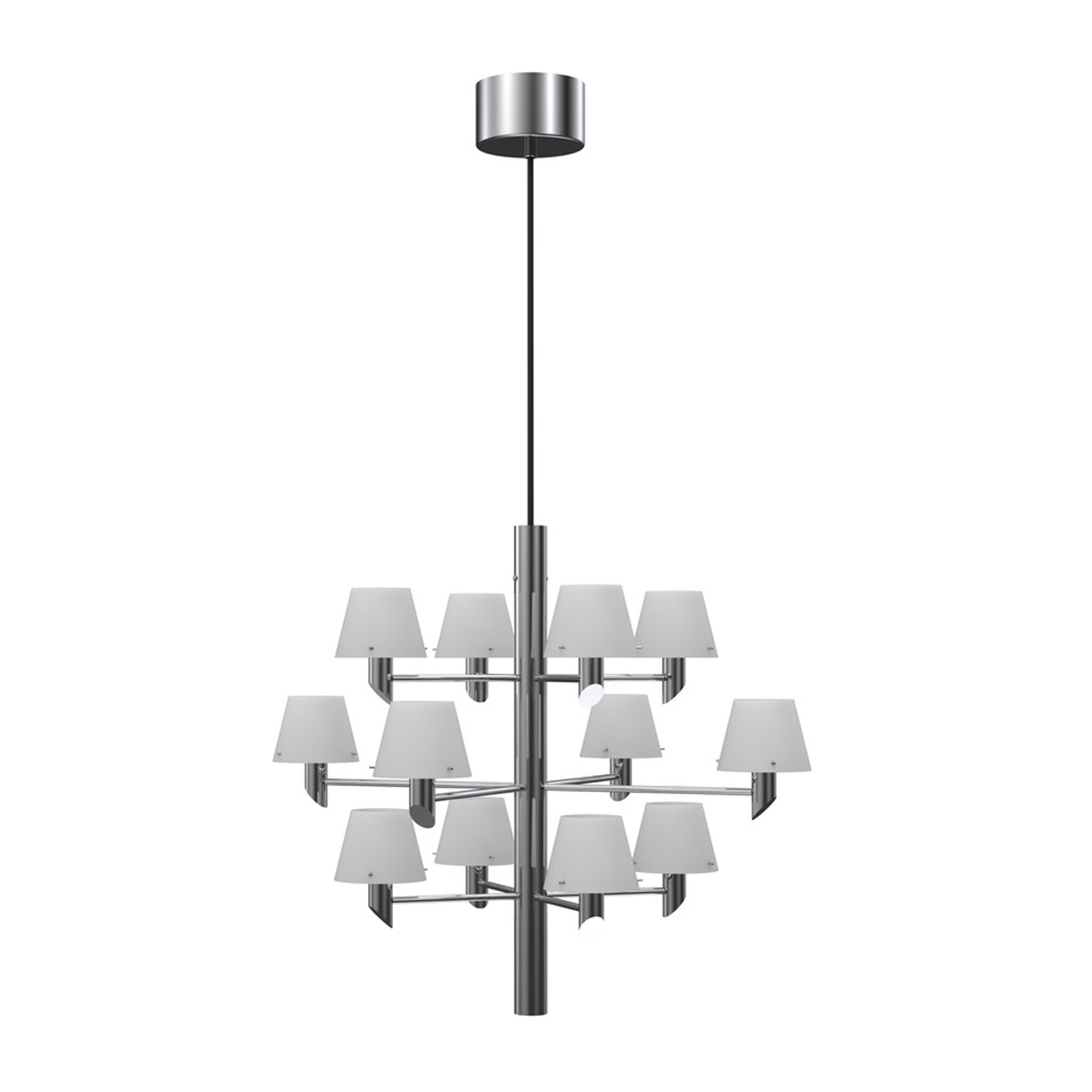 Herstal Gil 12 Deckenleuchte Chrom / Opalglas