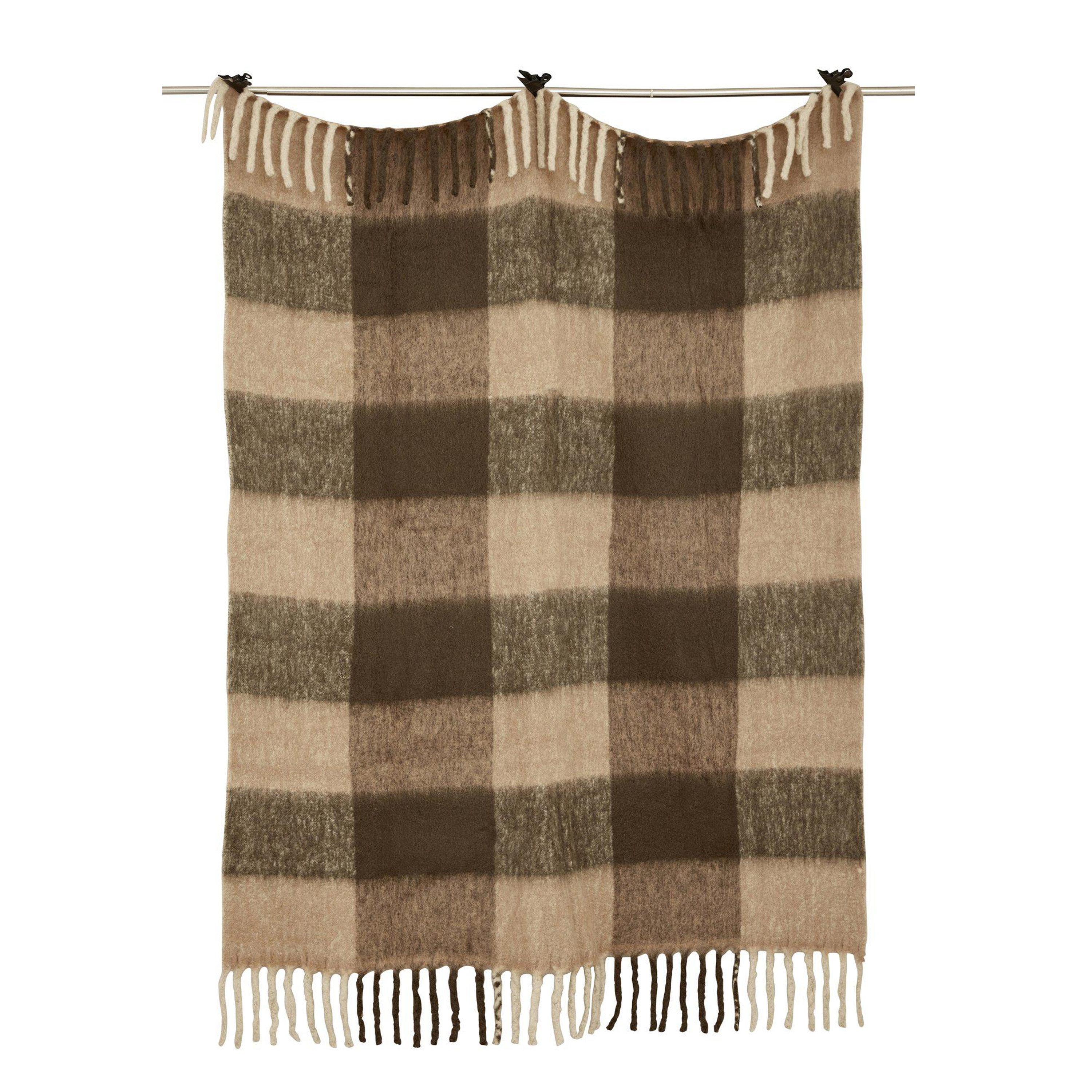 Jakobsdals Brown Check Mohair Torkkupeitto 130x170