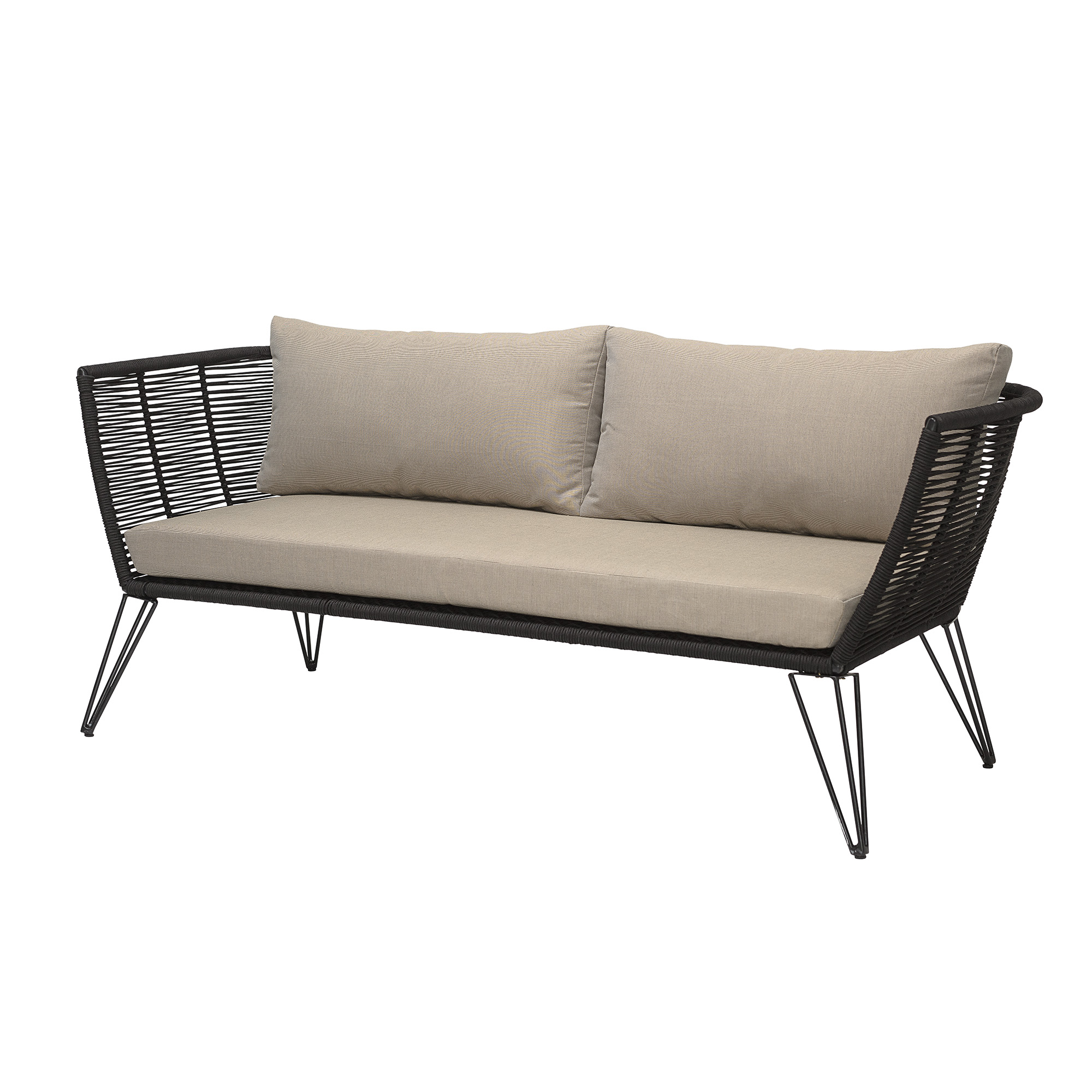 Bloomingville - Mundo Loungesofa Schwarz/Natur 175cm - Gartensofa