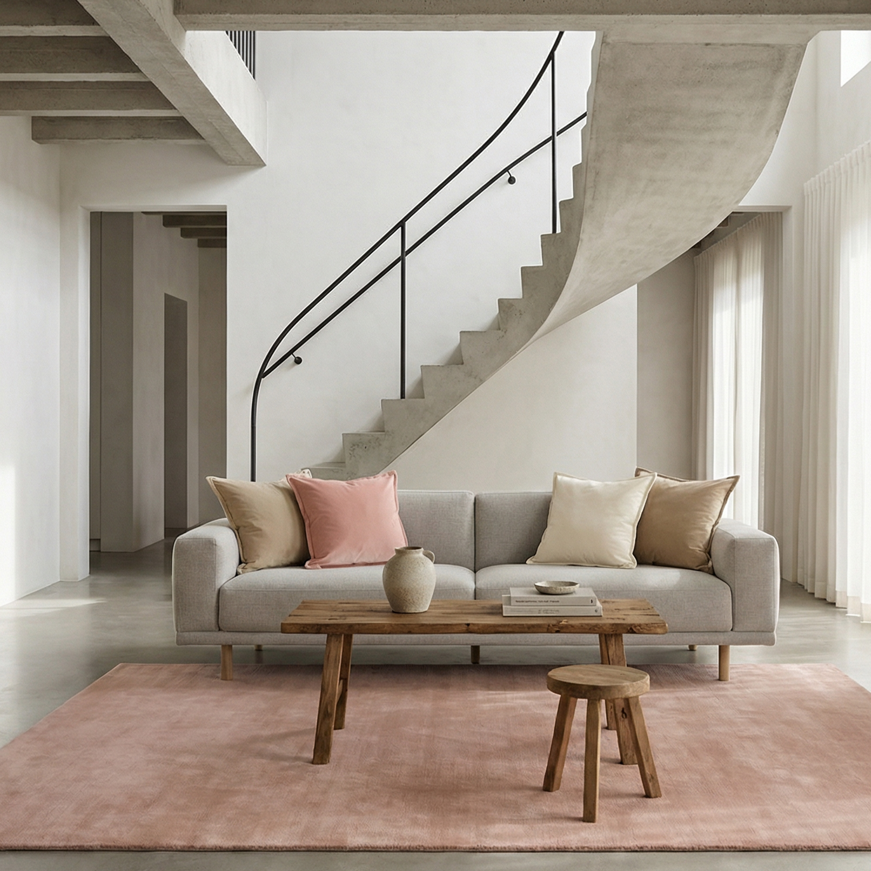 Classic Collection Solid Wool Rug Pink 170x230