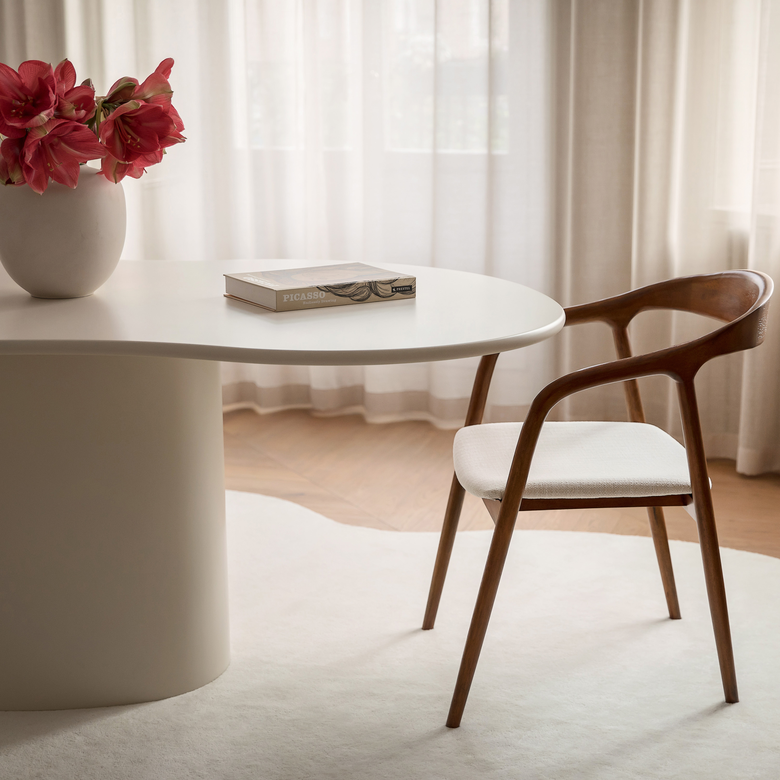 Sleepo Collection Casper Karmstol Valnöt/Vit