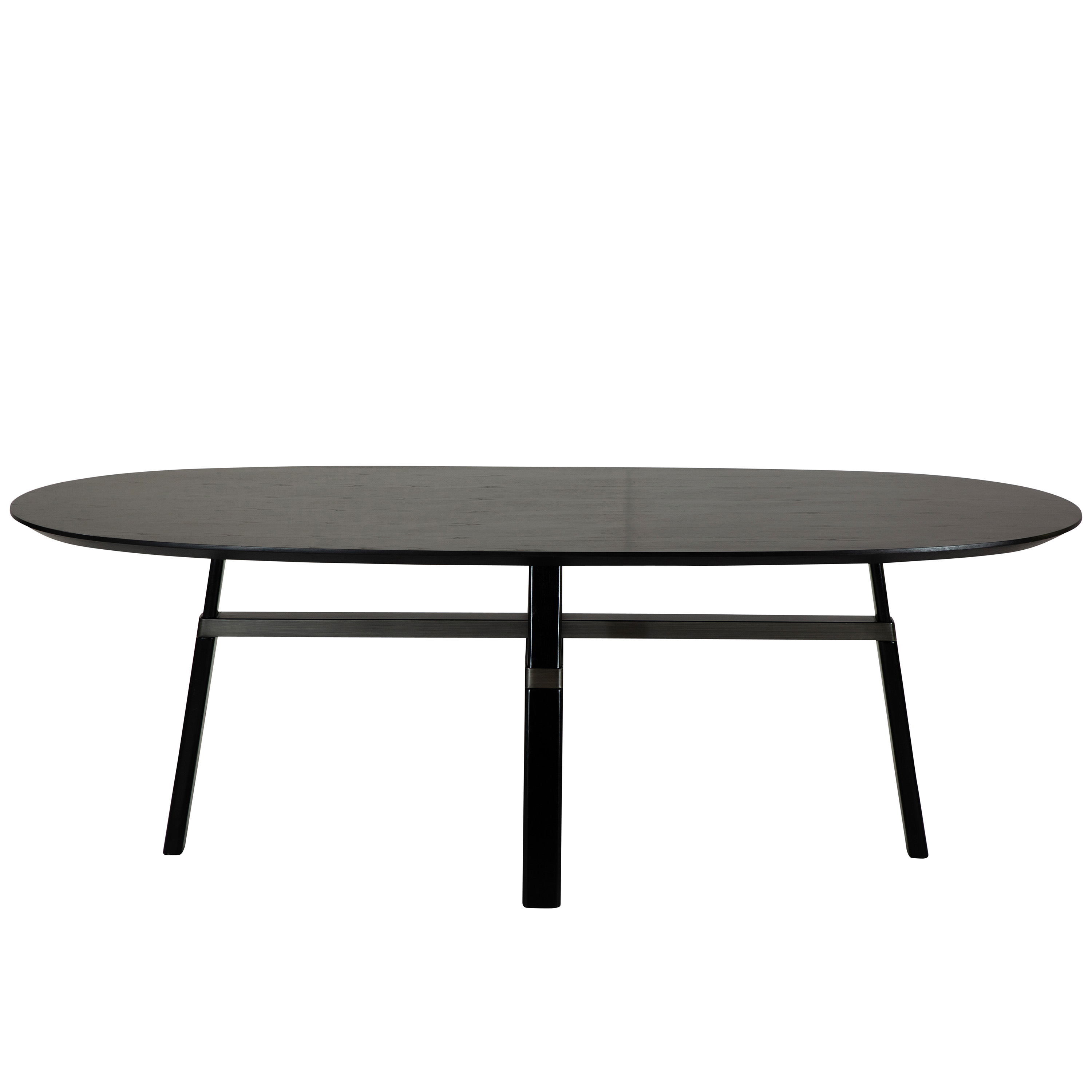 Dan Form Cross Ruokapöytä Mustaksi petsattu saarni/Antiikkipronssi 220cm