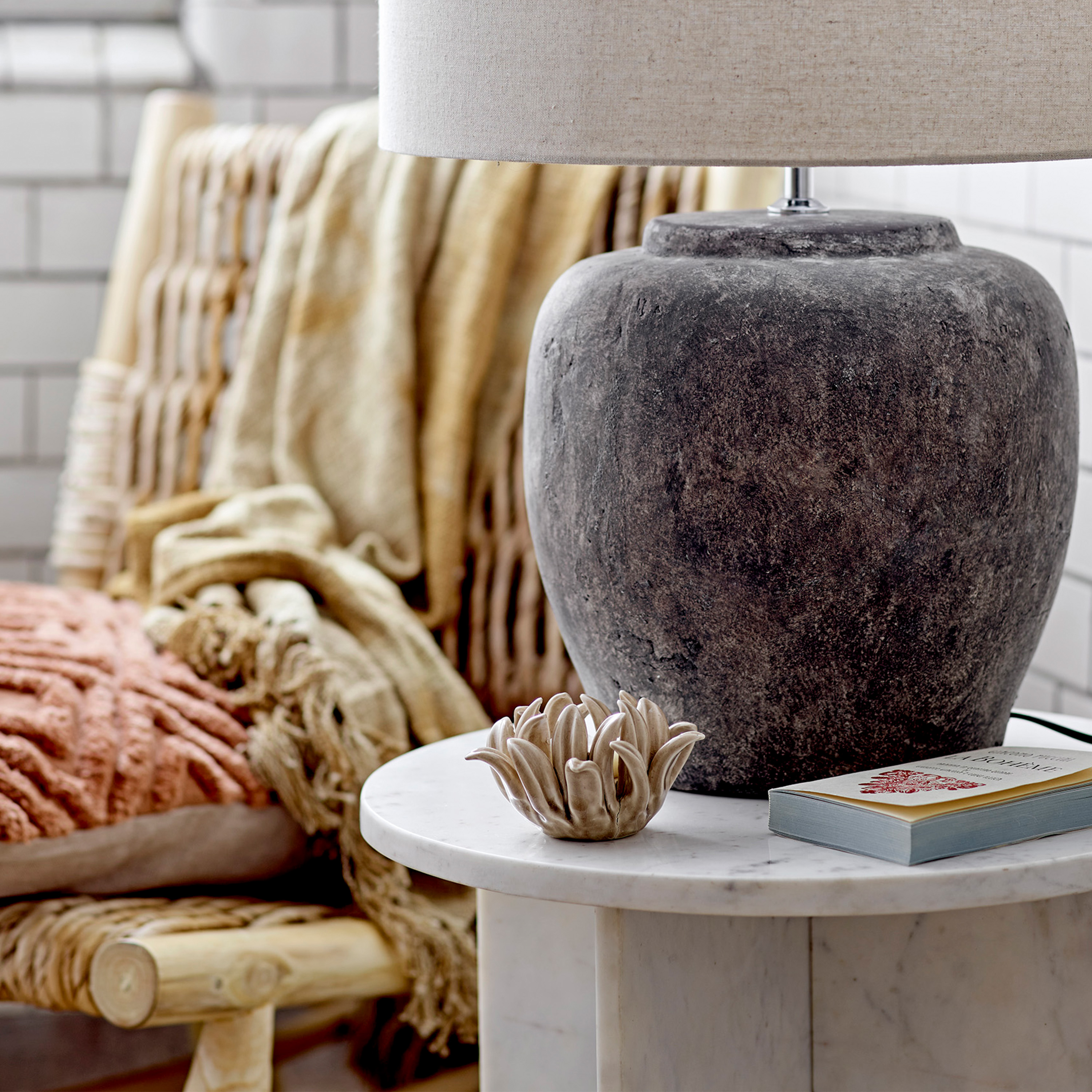 Bloomingville Jasmia Sidobord White 46cm