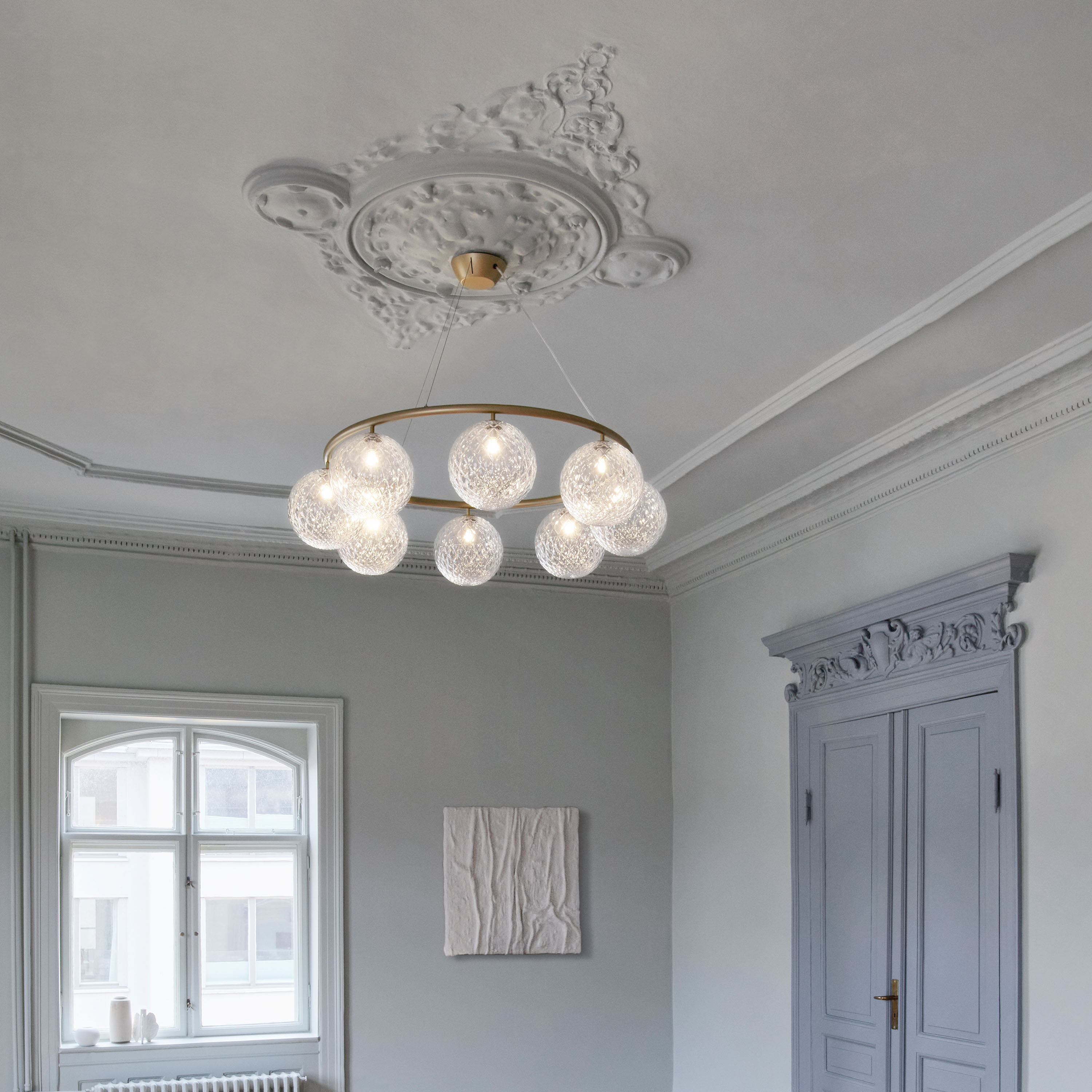 Nuura Miira 8 Circular Taklampa Brass/Optic Clear Ø100