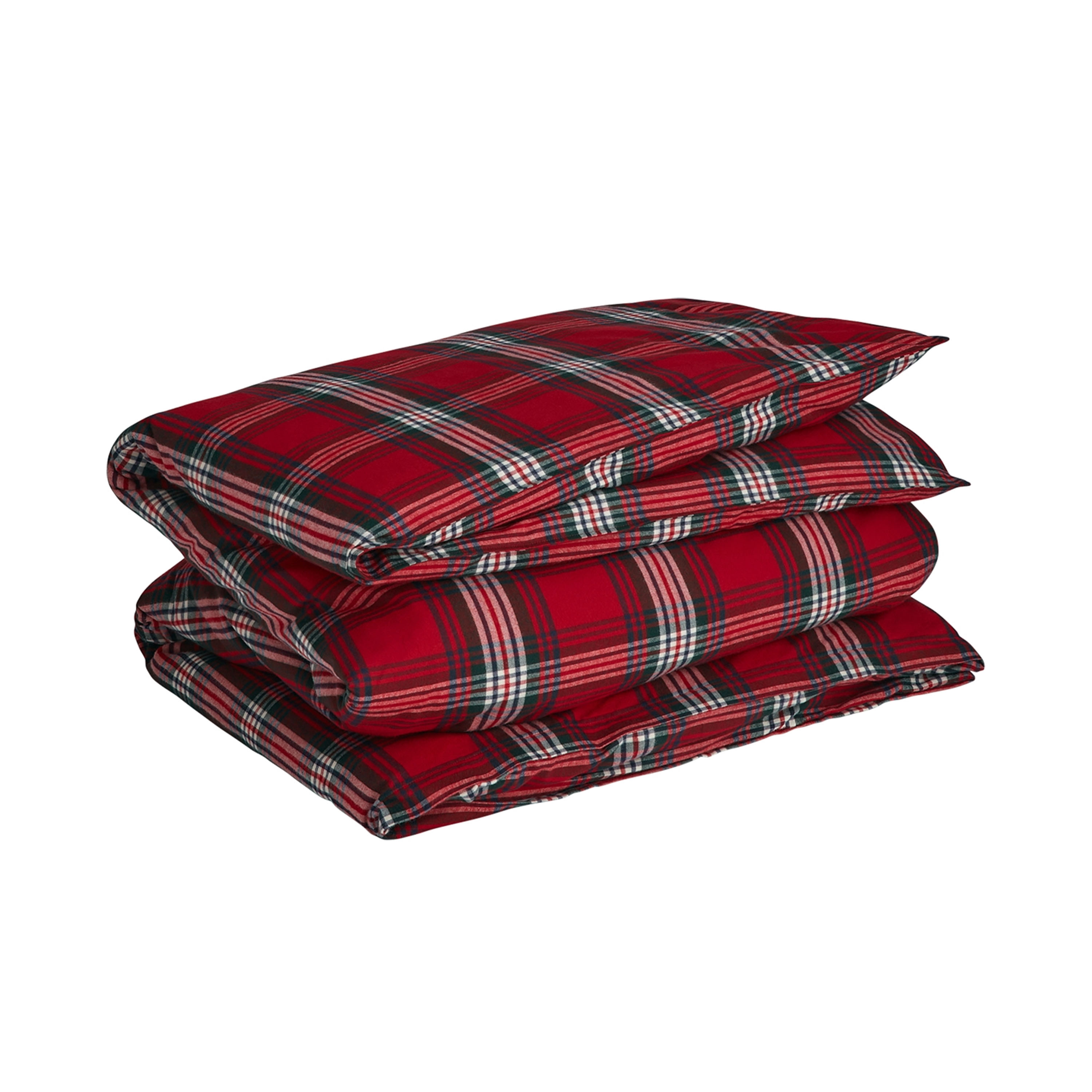 Holiday Flannel Påslakan Ruby Red Dubbel